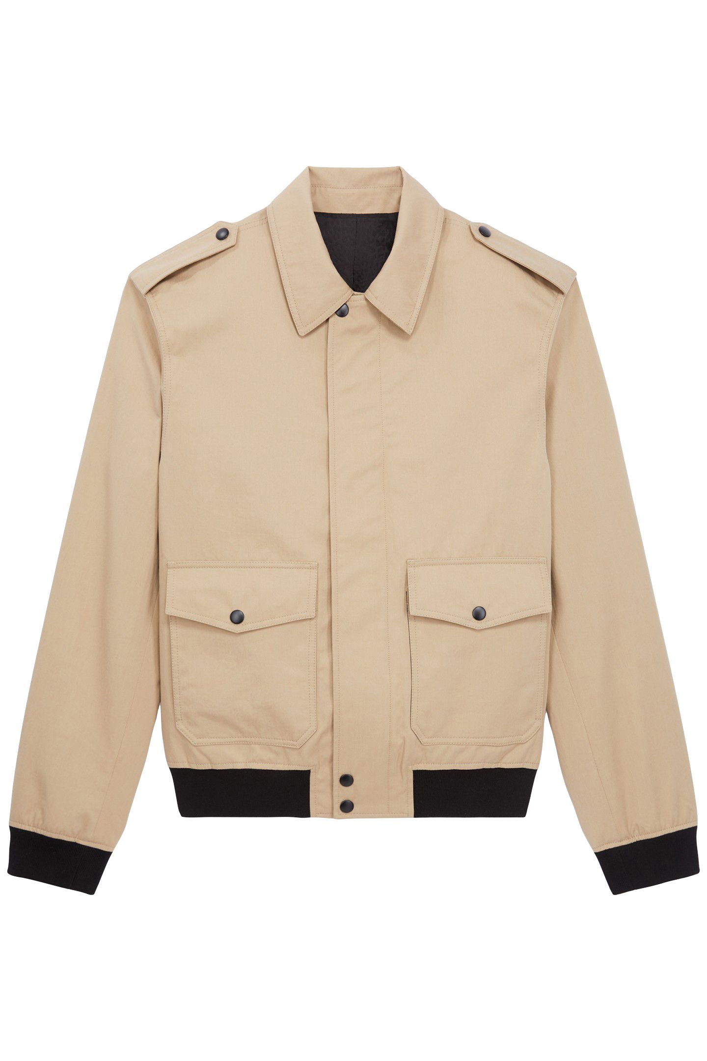 JACKET WITH COLLAR AND FRONT PATCH POCKETS BEIGE 4