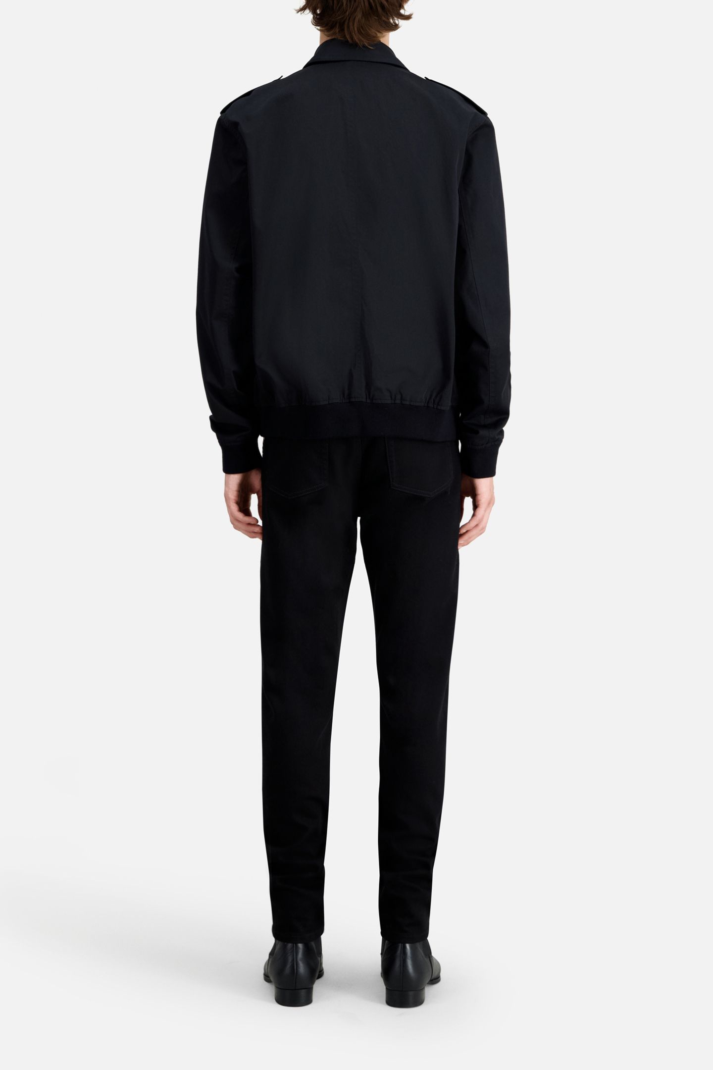 JACKET WITH COLLAR AND FRONT PATCH POCKETS BLACK 3