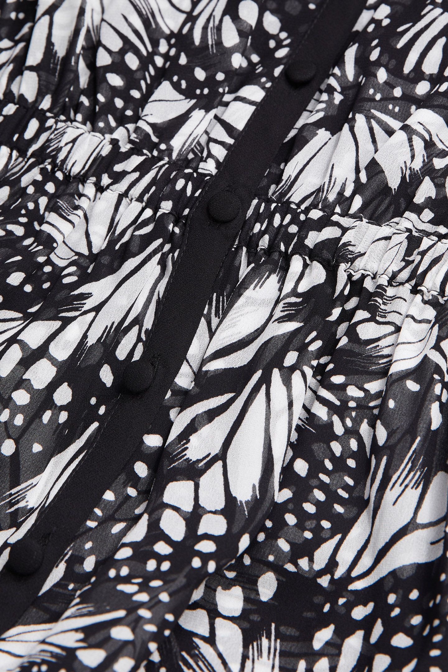 LONG-SLEEVED BUTTON-DOWN DRESS BLACK WHITE 7
