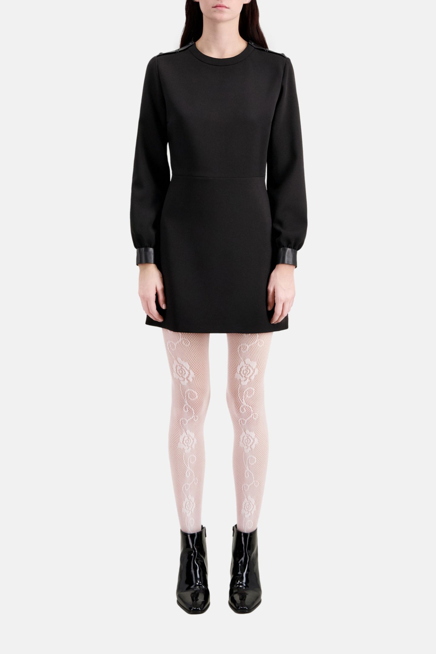 SHORT DRESS ML SHOULDER SNAPS BLACK 2