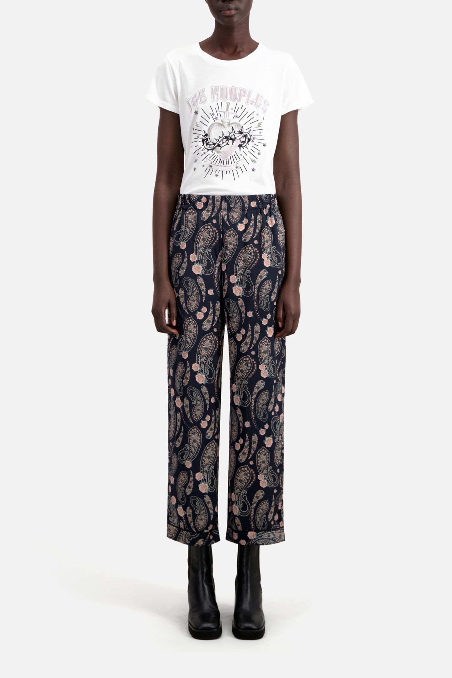 LOOSE PANTS BLACK/PINK 2