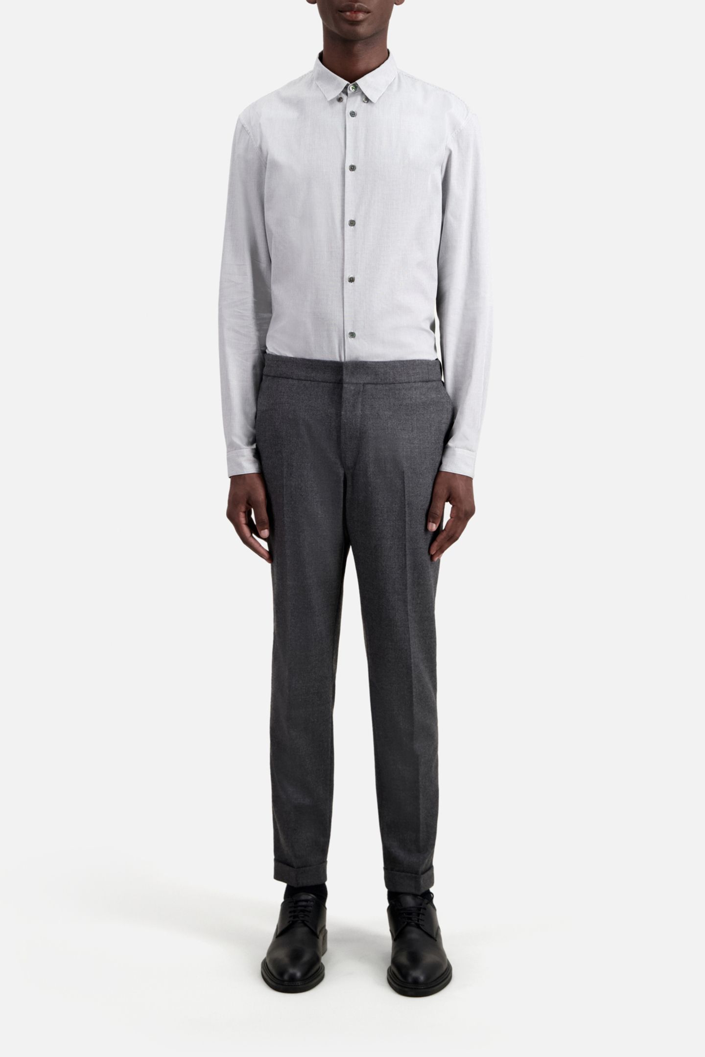 SEMI-ELASTIC FLANNEL SUIT TROUSERS GREY 2