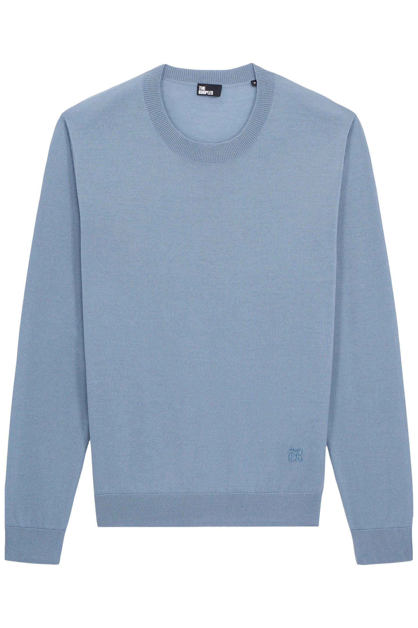 PULLOVER WITH LEATHER INLAYS BLUE GREY 3