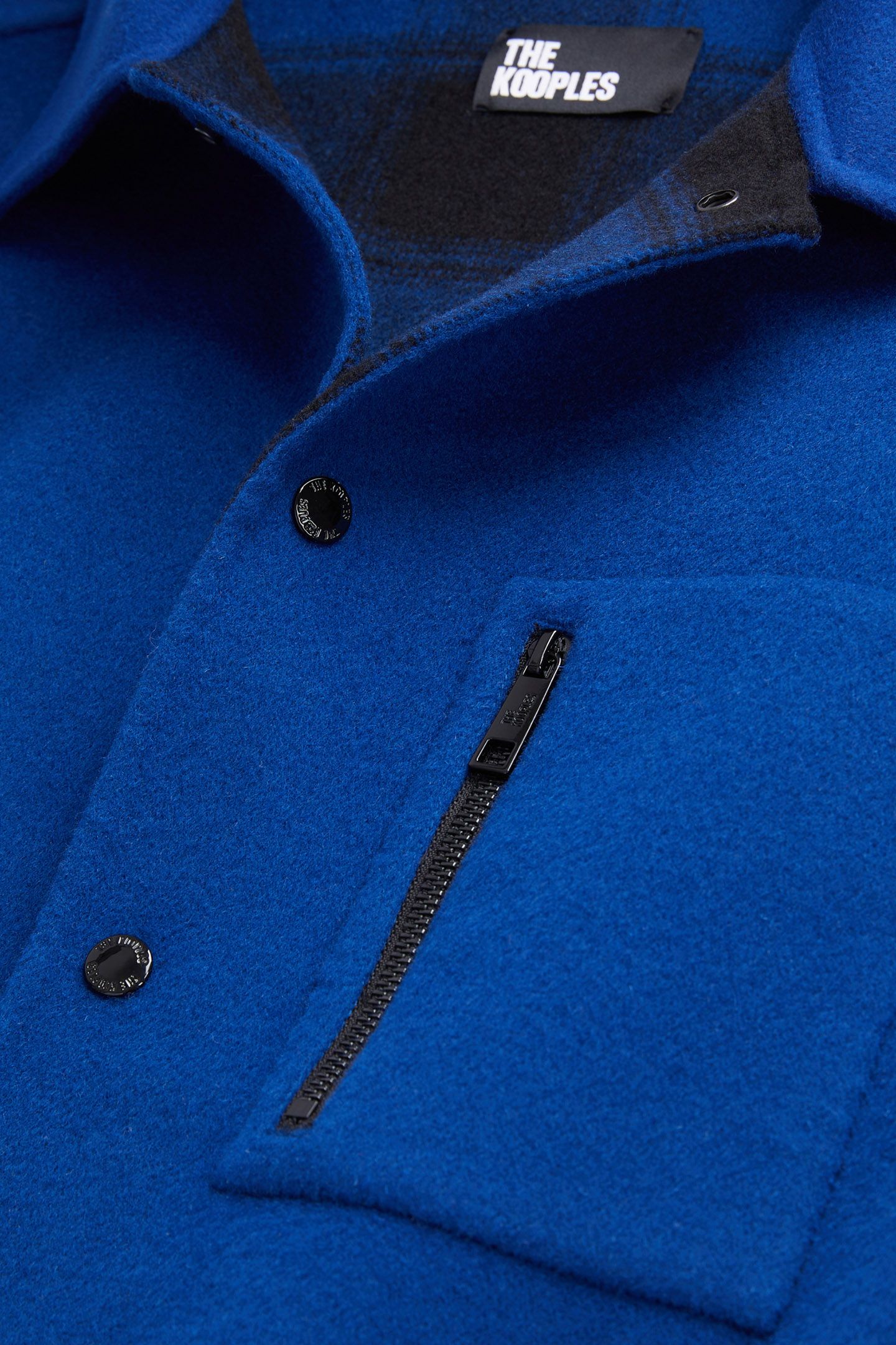 DOUBLE-SIDED WOOL JACKET WITH CHECKED INSIDE ROYAL BLUE-DARK 5