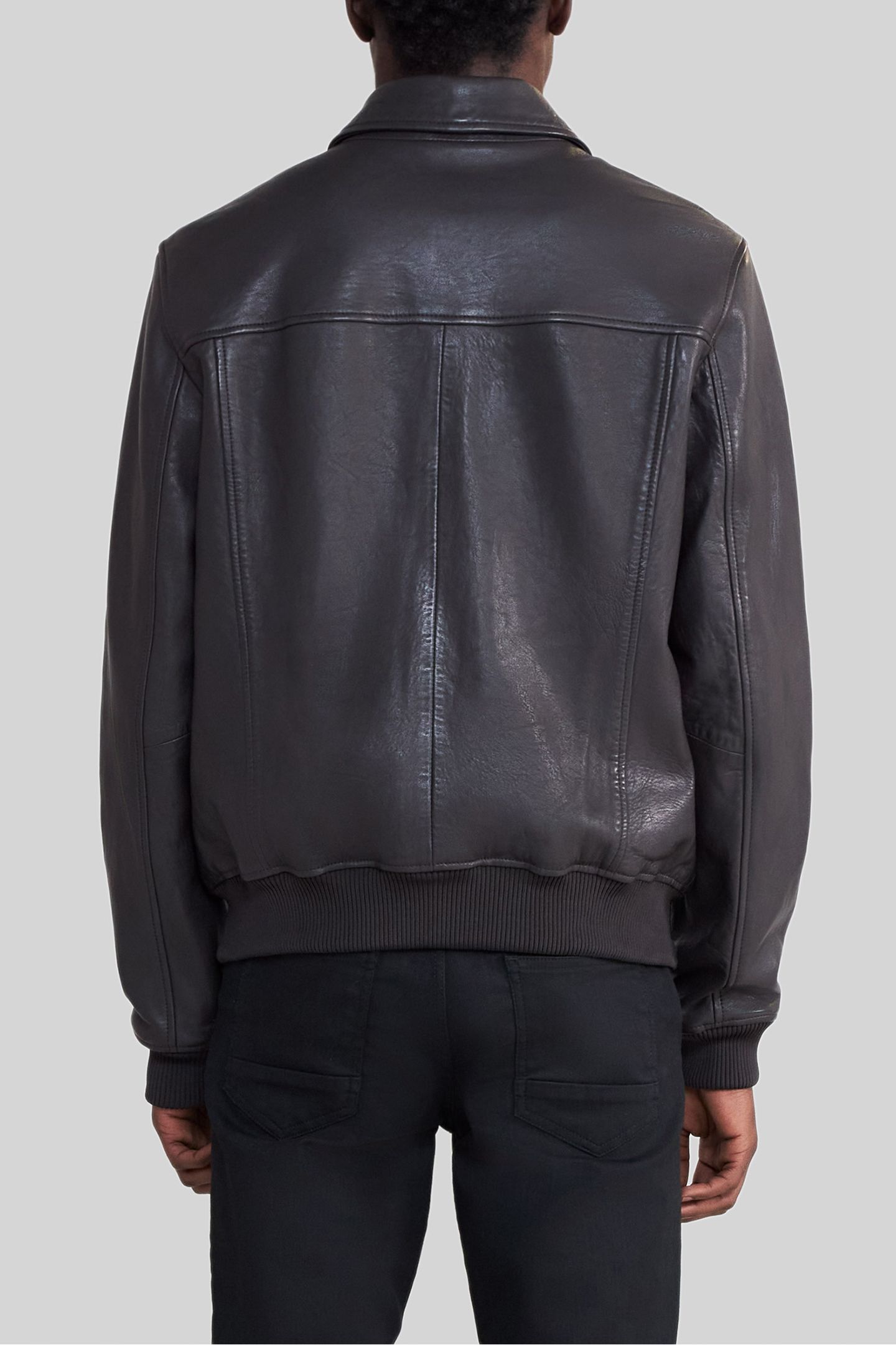 BLACK COFFEE CERTIFIED LEATHER AVIATOR JACKET 2