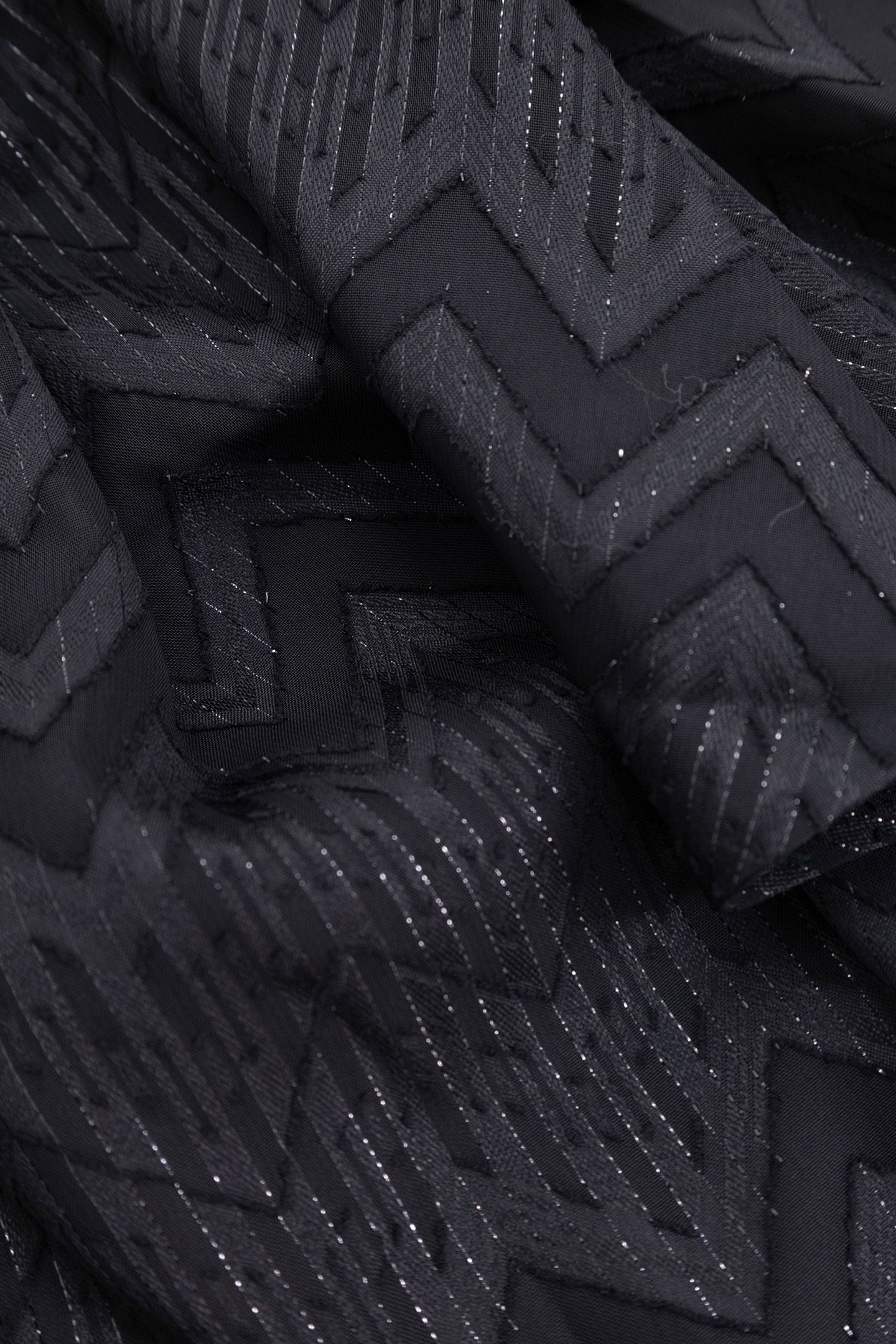 SHORT BLACK HERRINGBONE JACQUARD VOILE SKIRT 8
