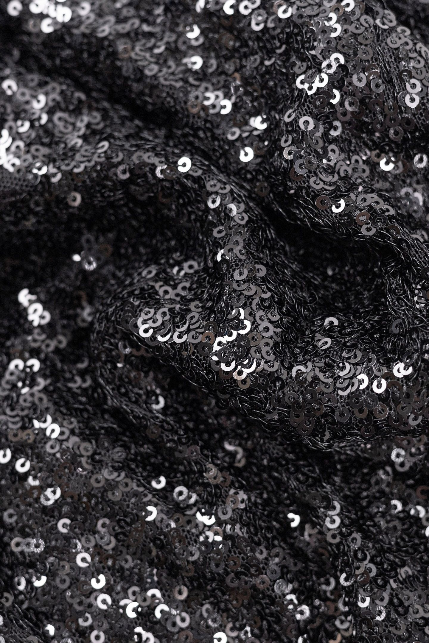 BLACK SEQUIN-EMBROIDERED WRAP DRESS 7