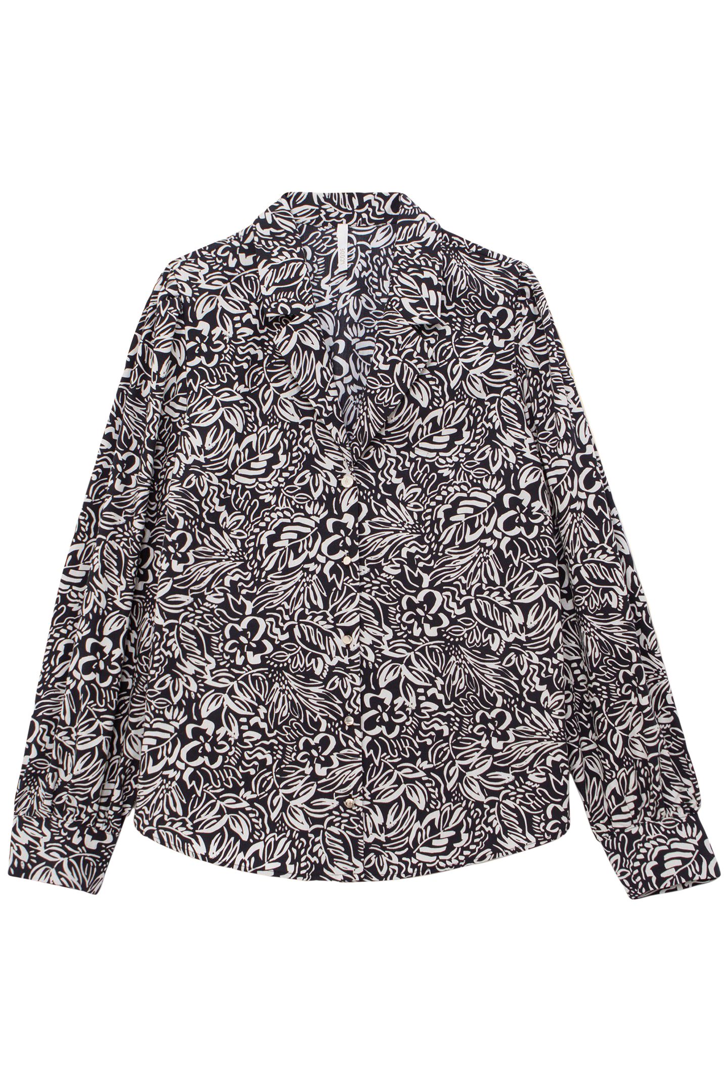 BLACK SHIRT WITH GRAPHIC FLORAL PRINT 4