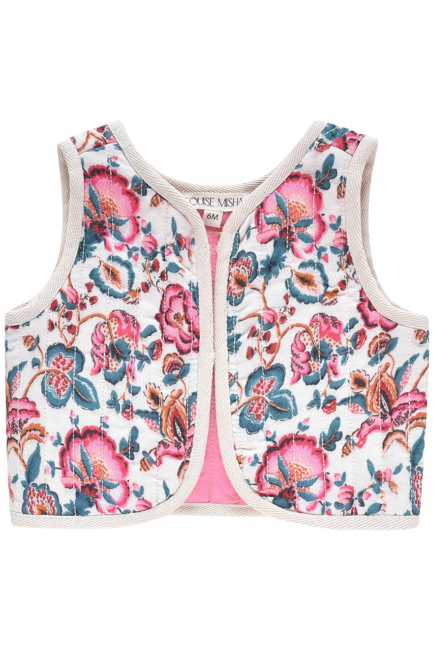 VEST OZNALE CREAM INDIAN FLOWERS 1