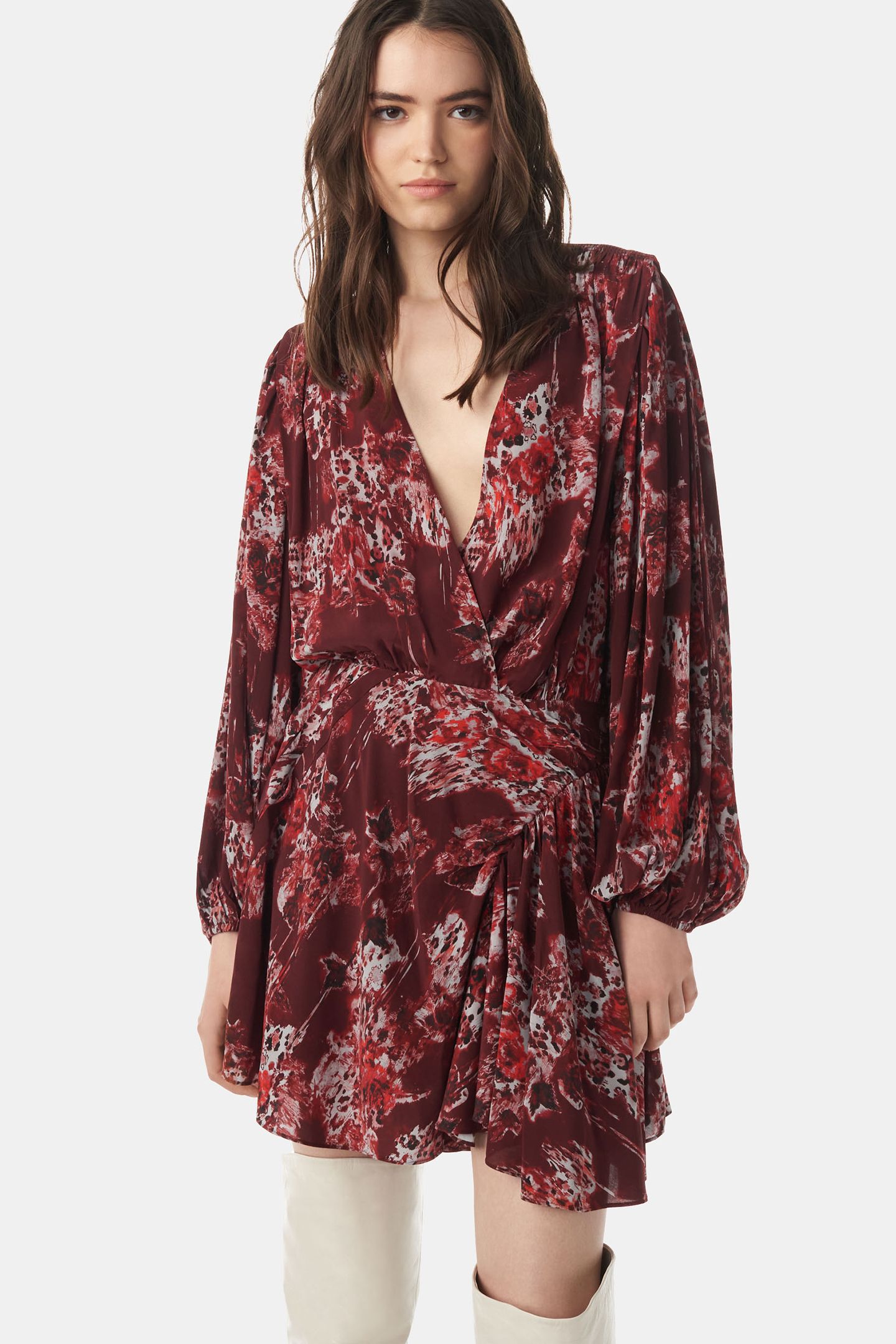 AZULA DRESS MULTICO BURGUNDY 1