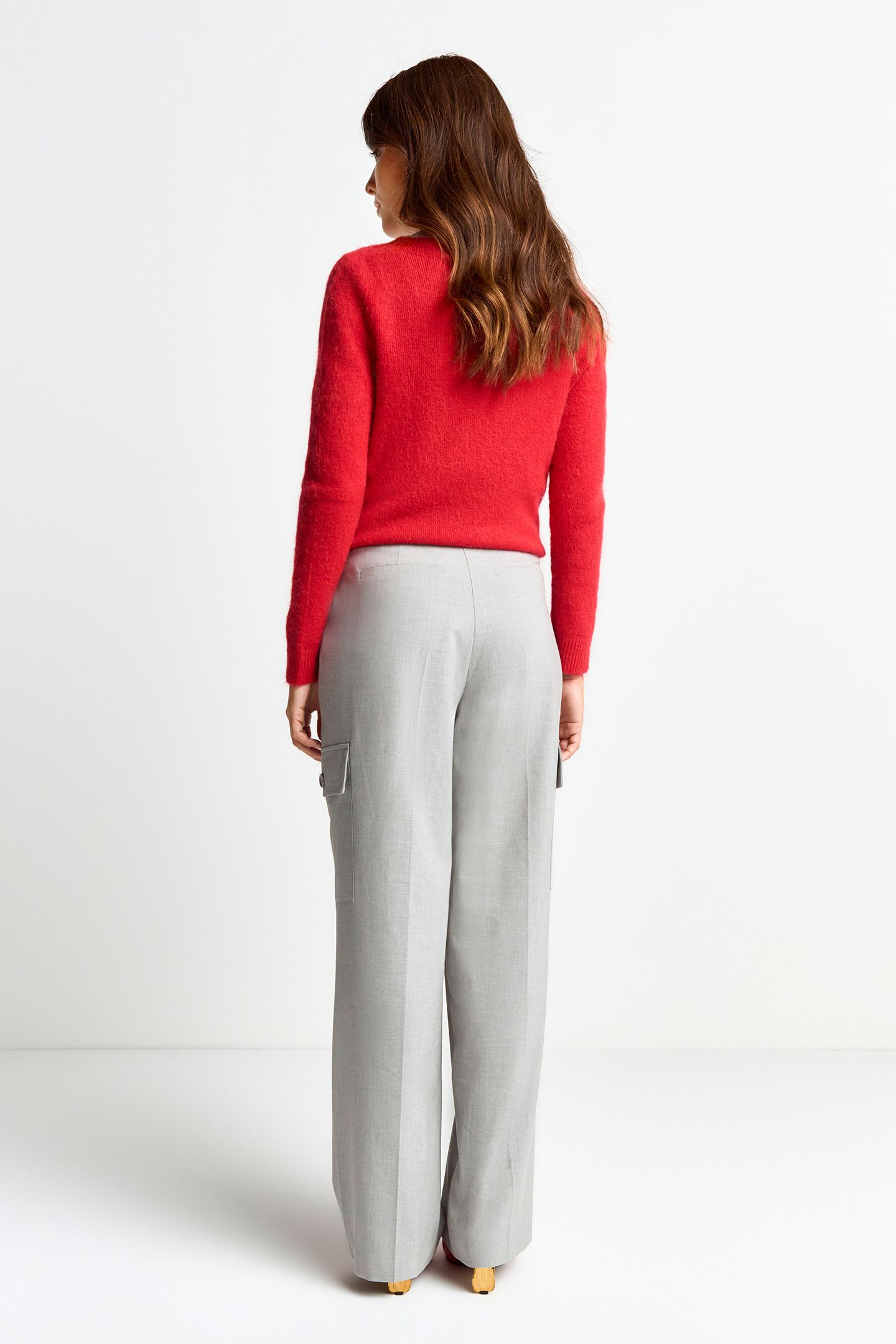 CARGO PANTS WITH PLEAT PEBBLE GREY 3