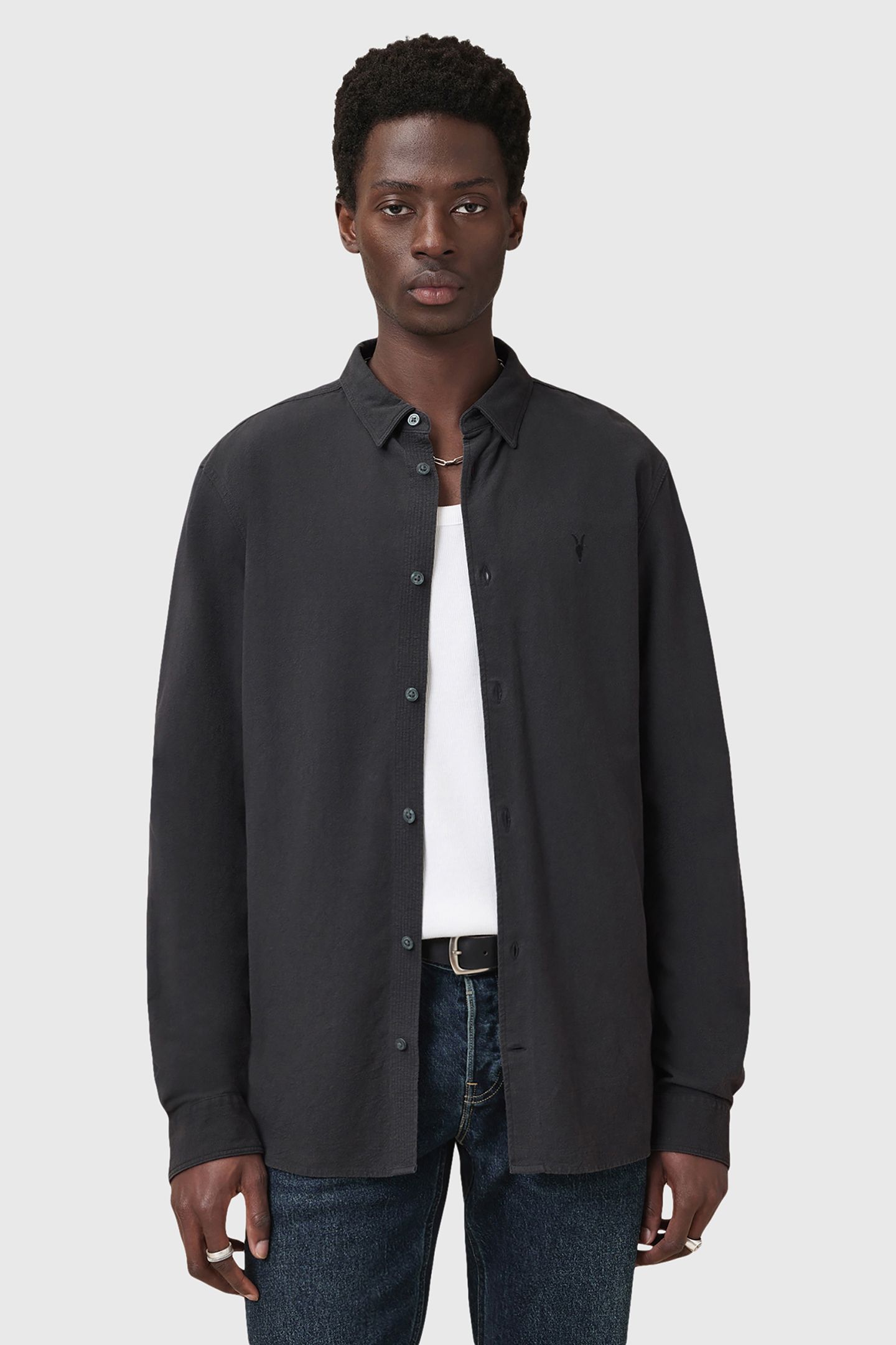 LOVELL LS SHIRT WASHED BLACK 1