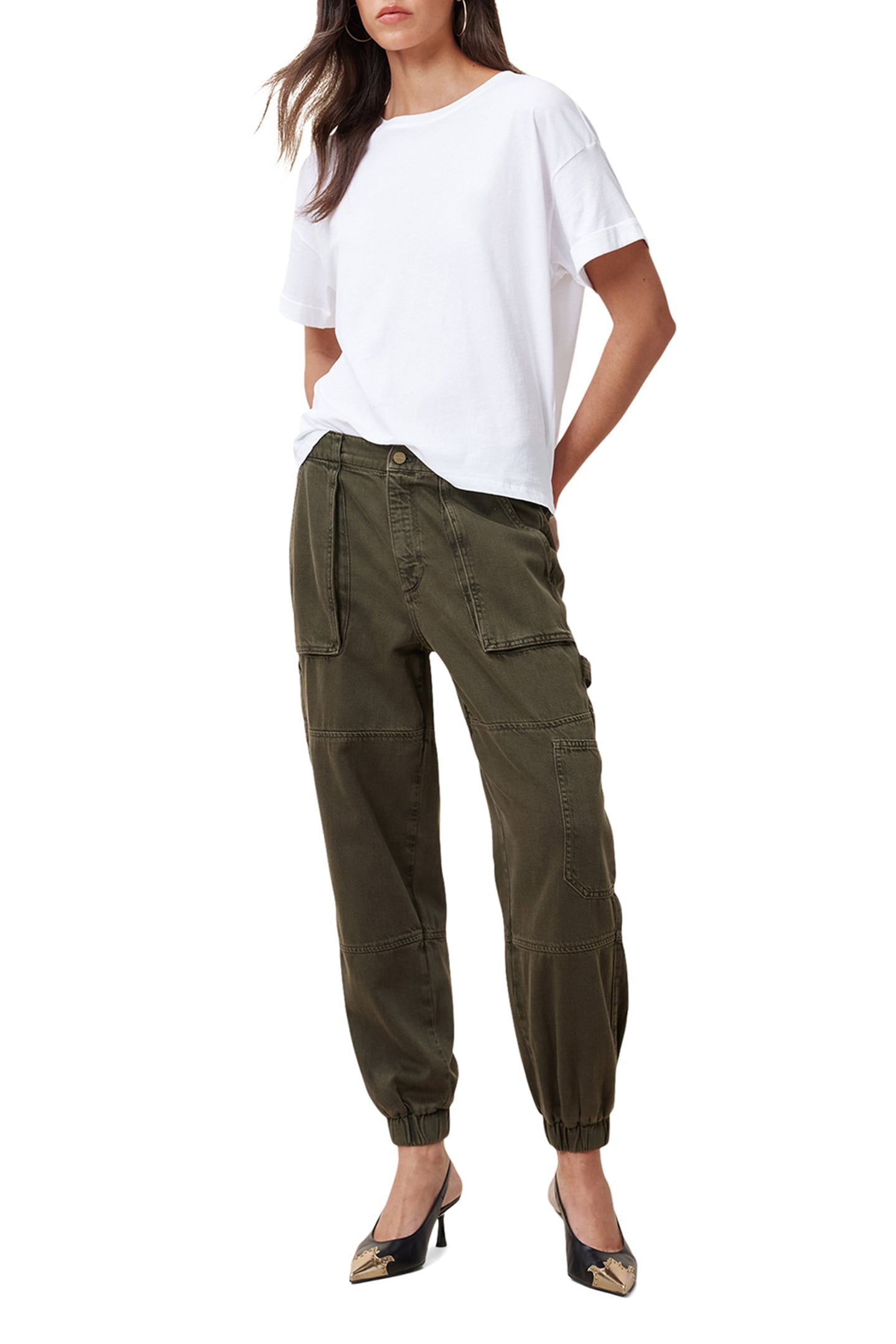 MILA DENIM TROUSER KHAKI GREEN 3