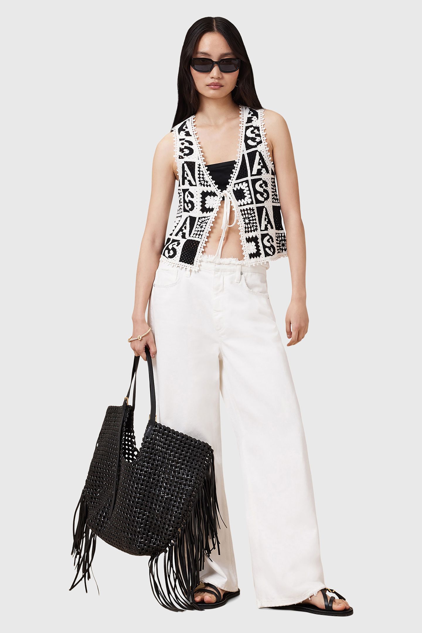 FLORENCE WAISTCOAT BLACK/CHALK WHITE 5