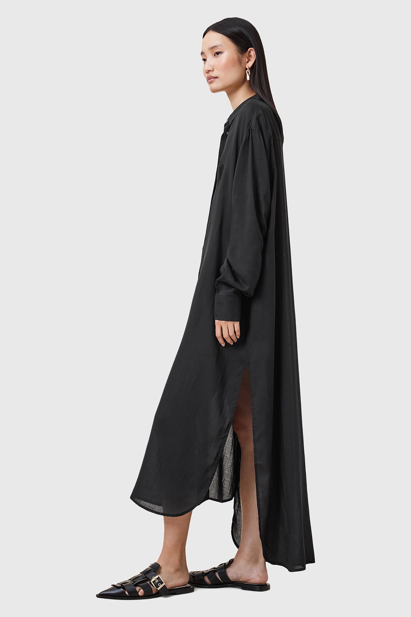EZRA SHIRT DRESS BLACK 4
