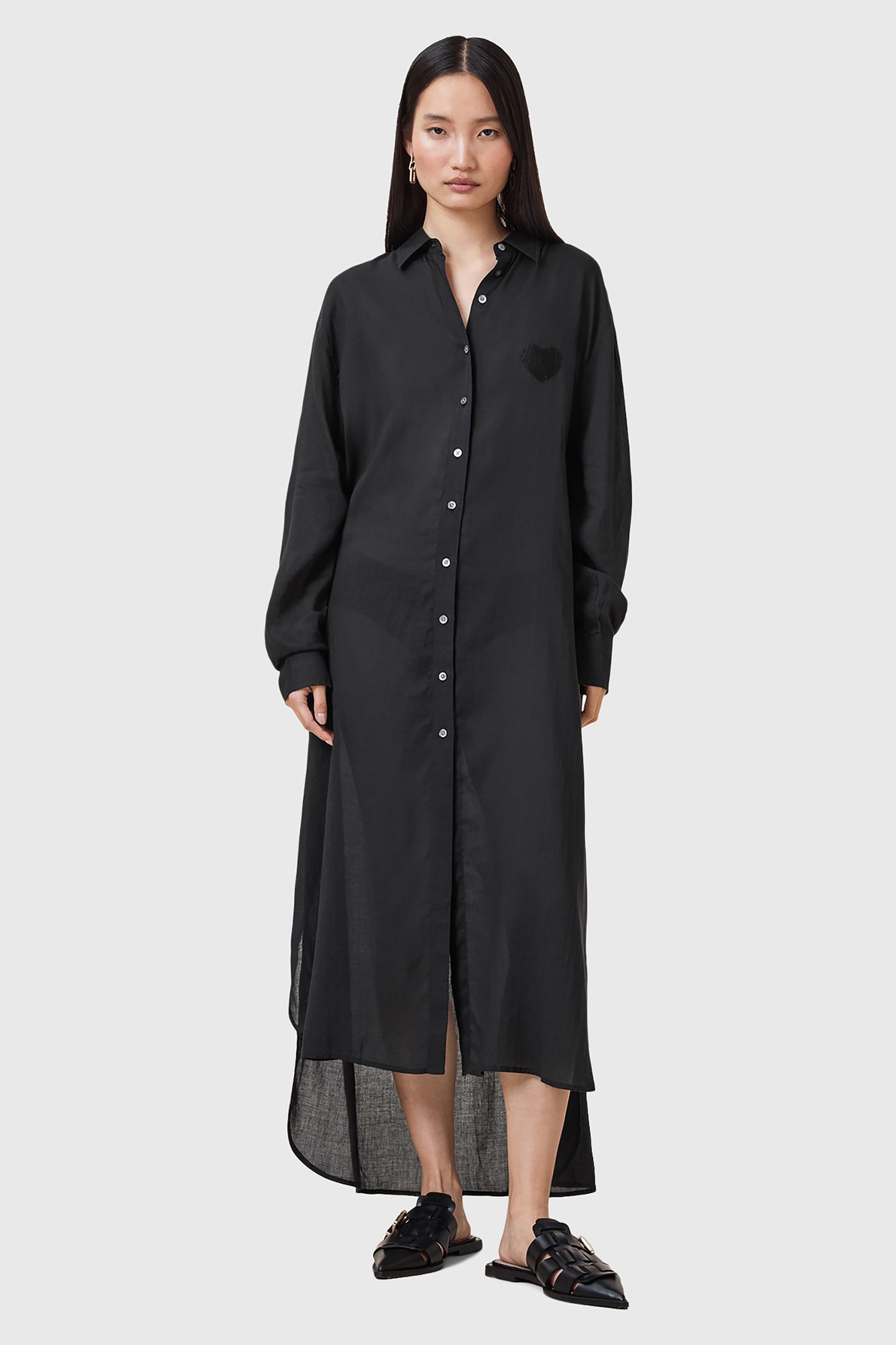 EZRA SHIRT DRESS BLACK 1