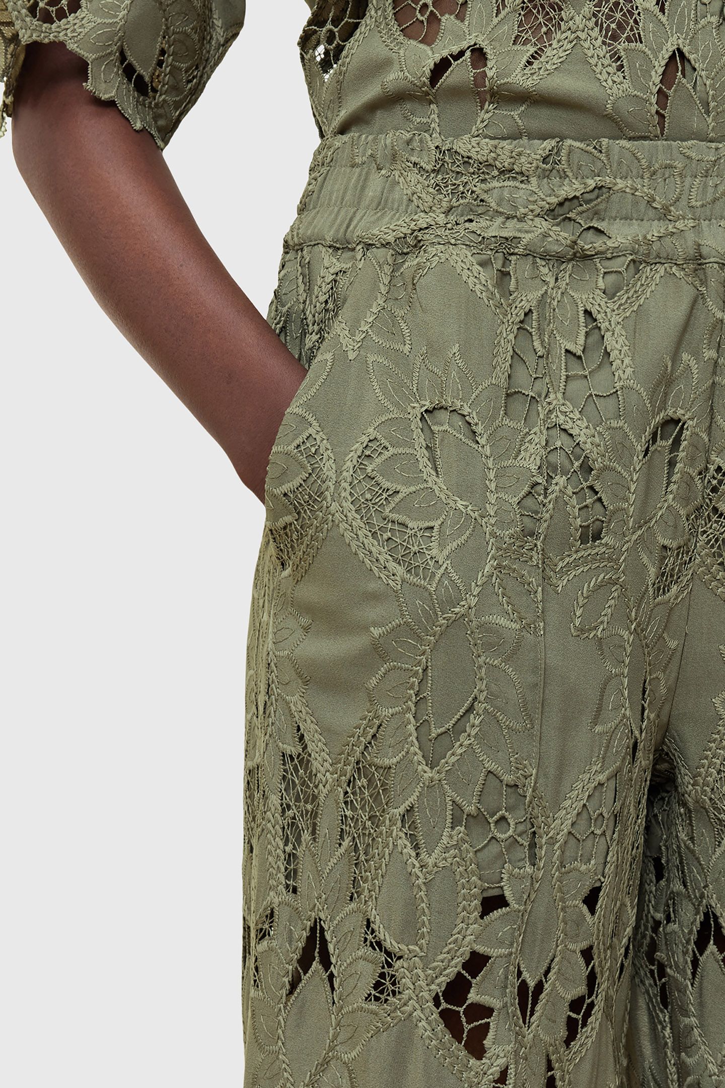 CHARLI EMB TROUSER MERMAID GREEN 7