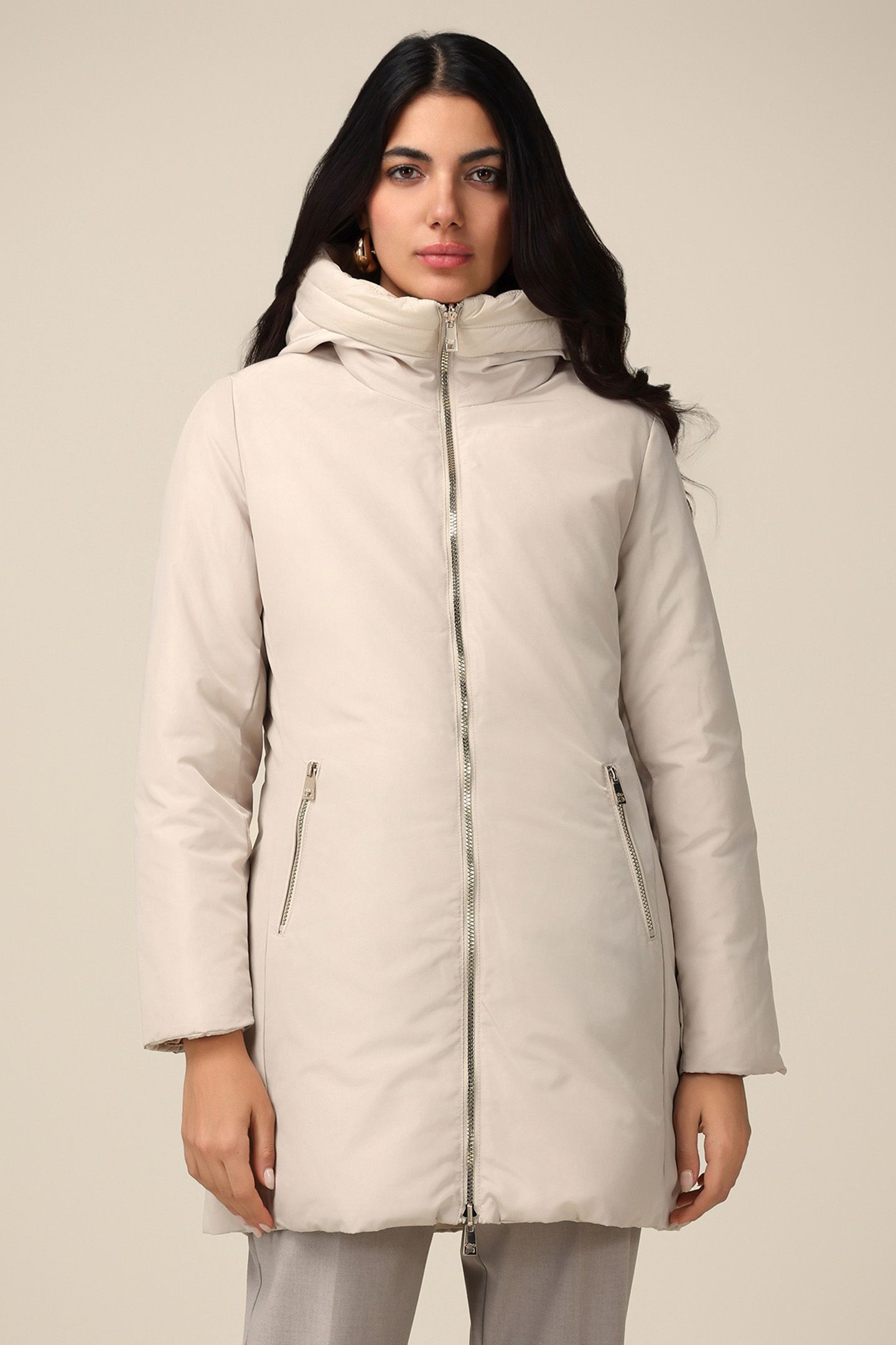REVERSIBLE PARKA WITH HOOD WHITE 1