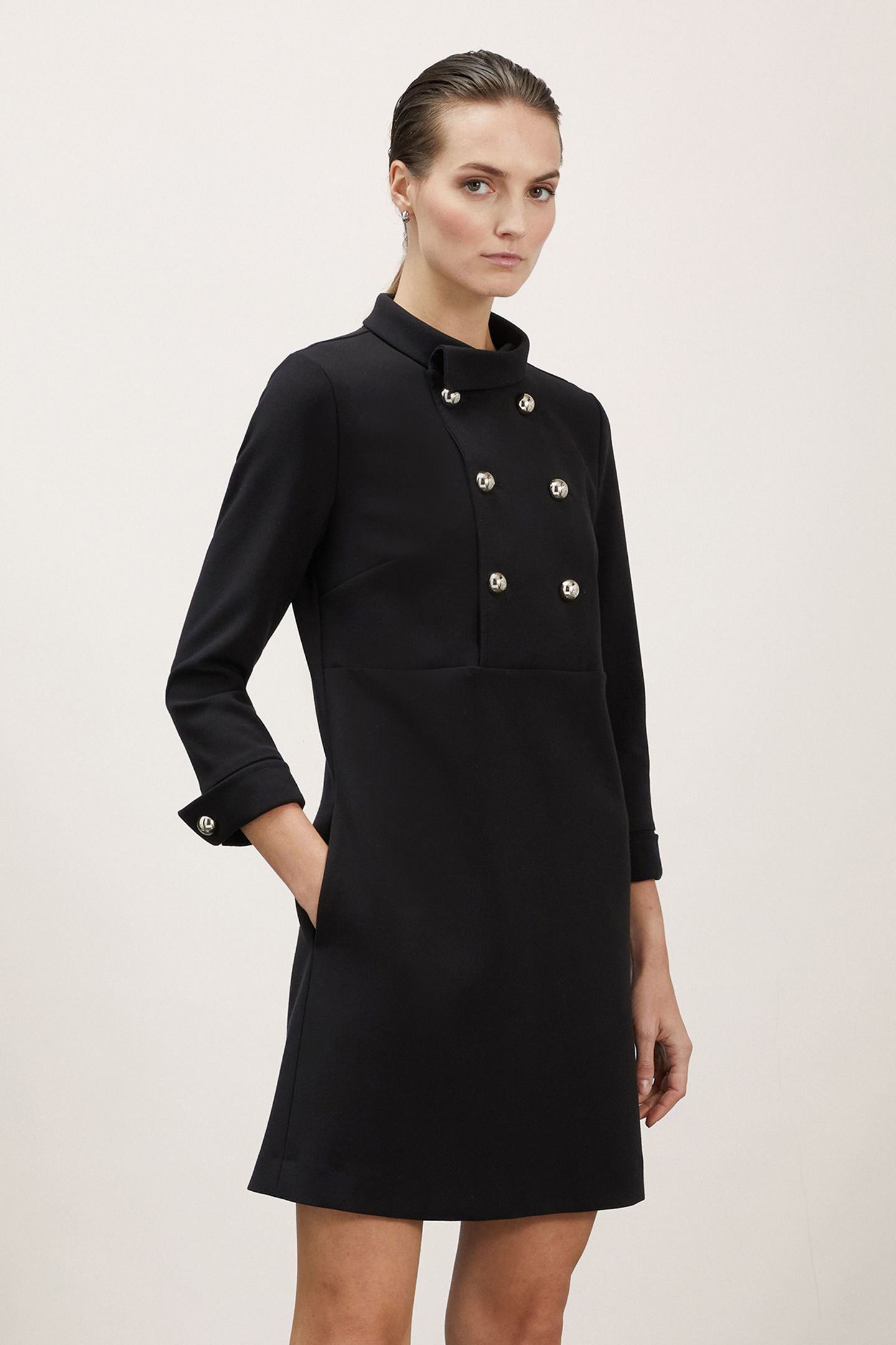 DOUBLE-BREASTED MINIDRESS BLACK 1