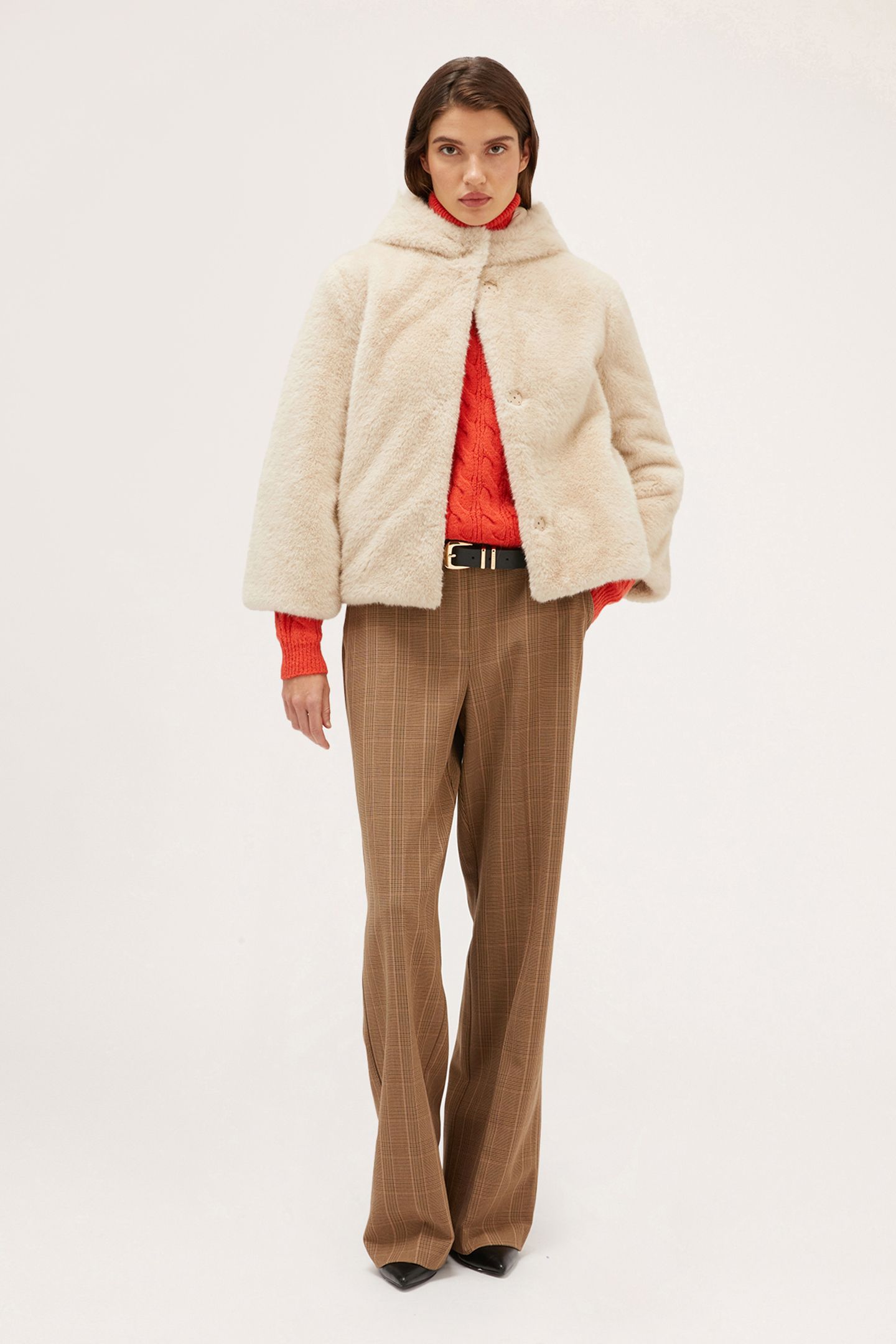 REVERSIBLE TEDDY CAPE WITH HOOD BEIGE 3