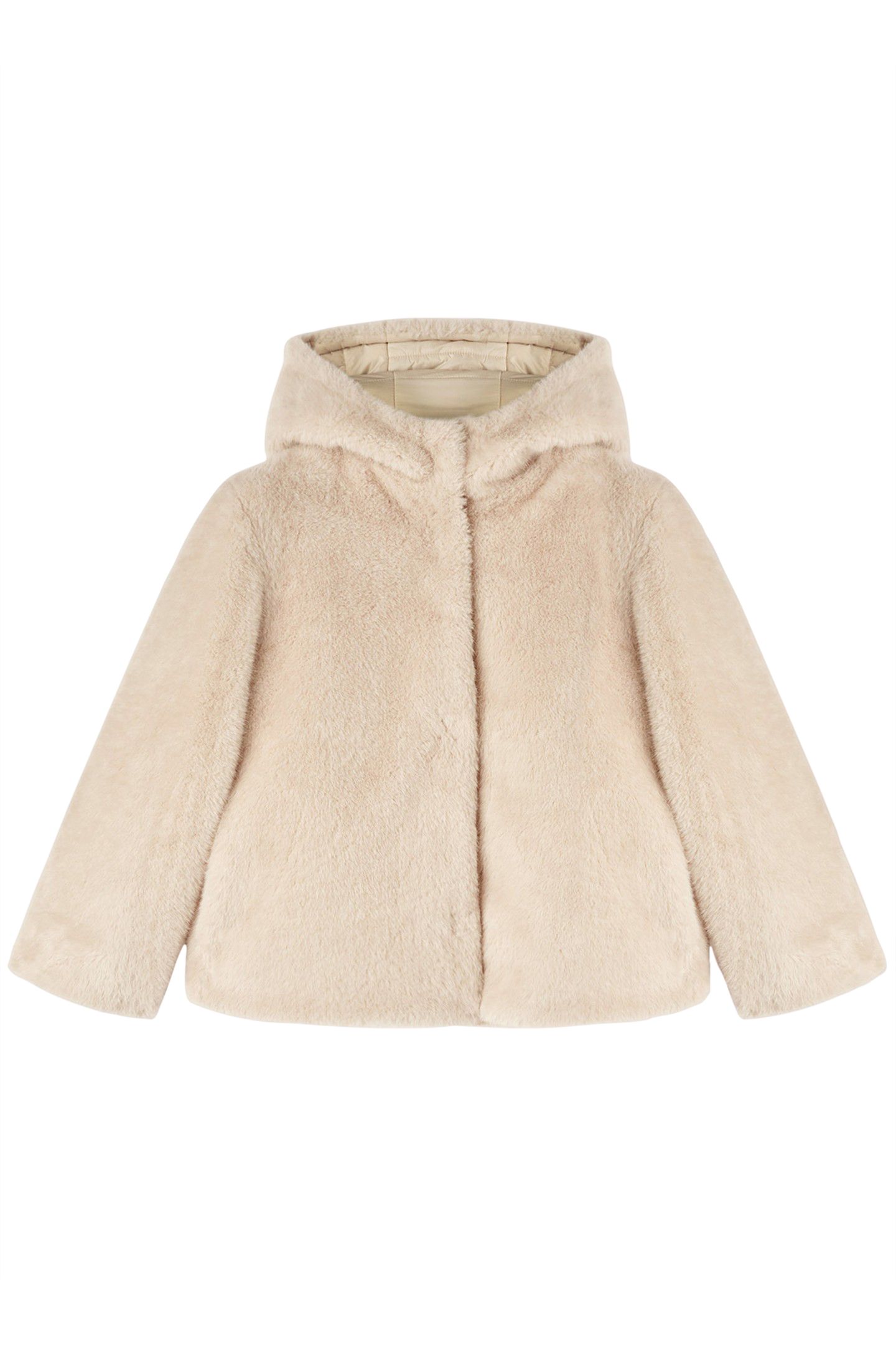 REVERSIBLE TEDDY CAPE WITH HOOD BEIGE 4