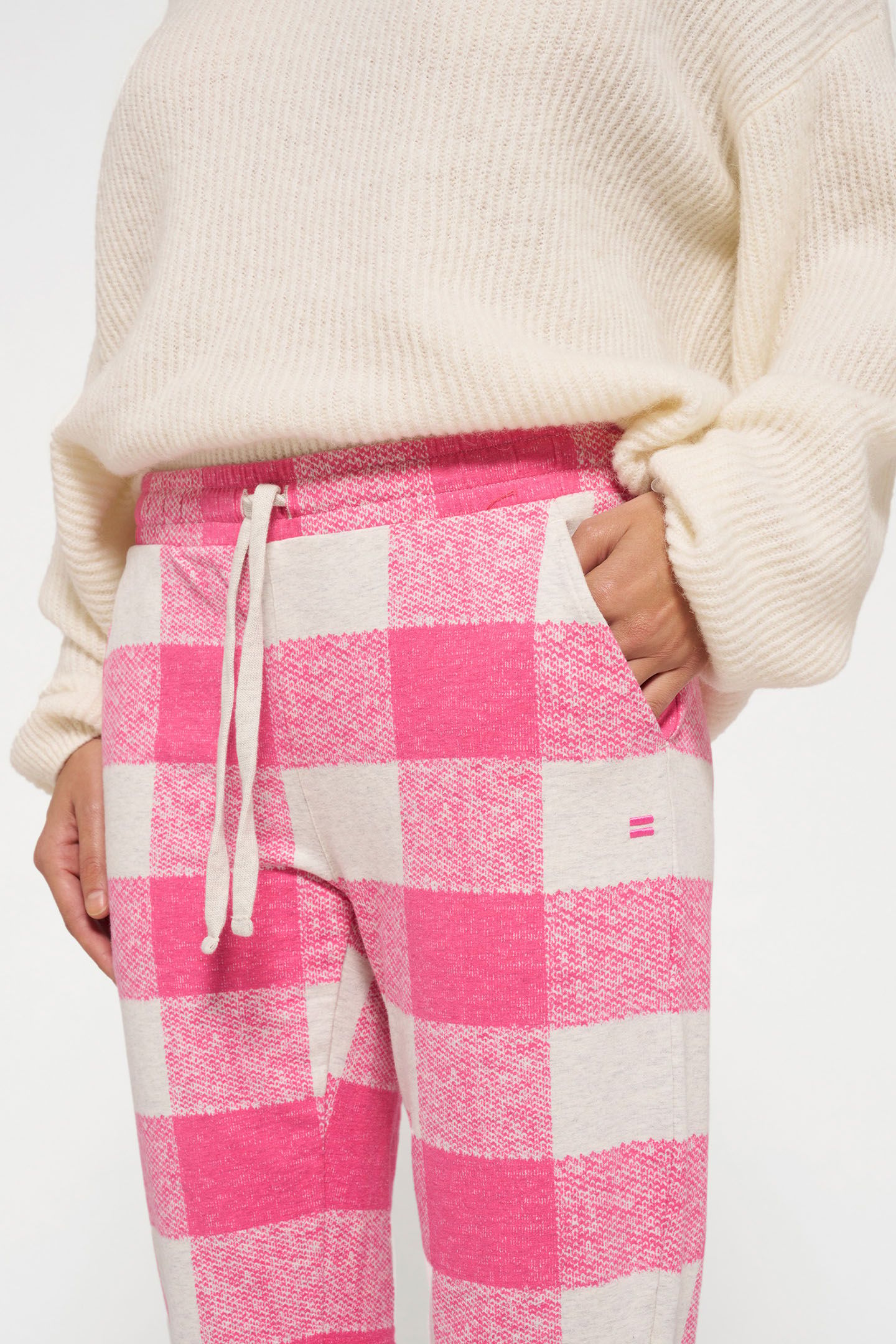 CROPPED JOGGER CHECK BRIGHT PINK 6