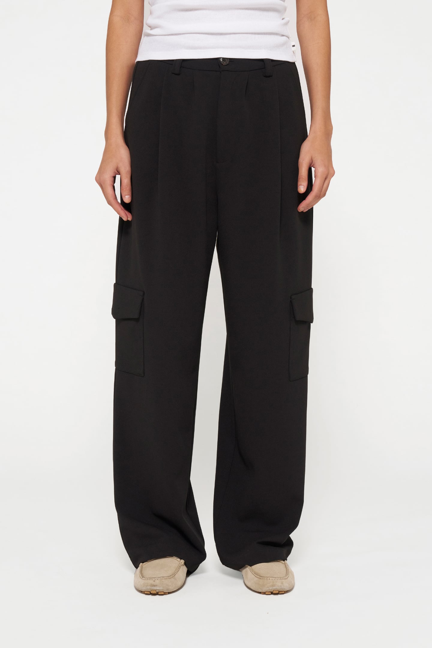 CARGO PANTS CREPE BLACK 1