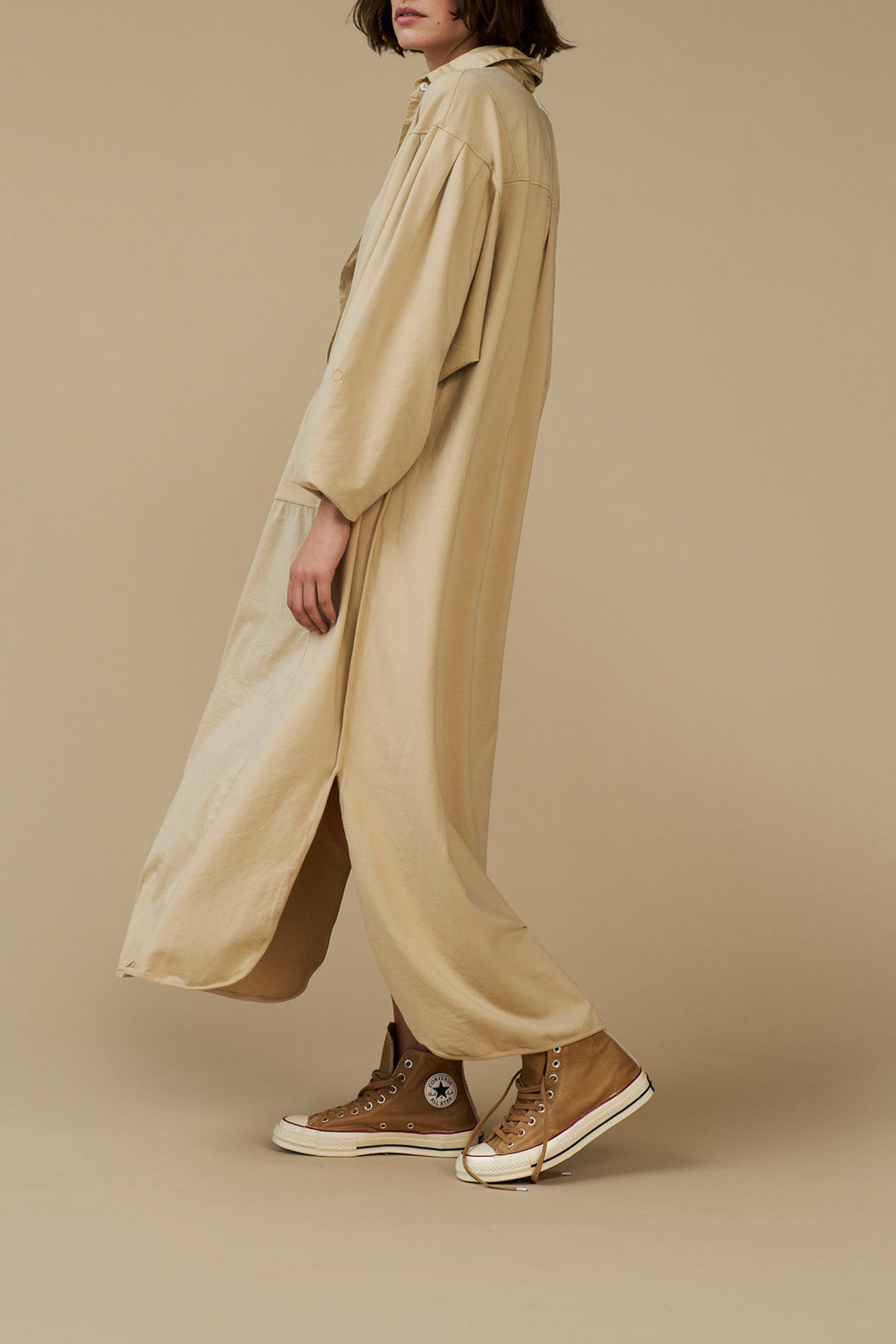 THE BILLIE DRESS POPLIN LIGHT LATTE 9