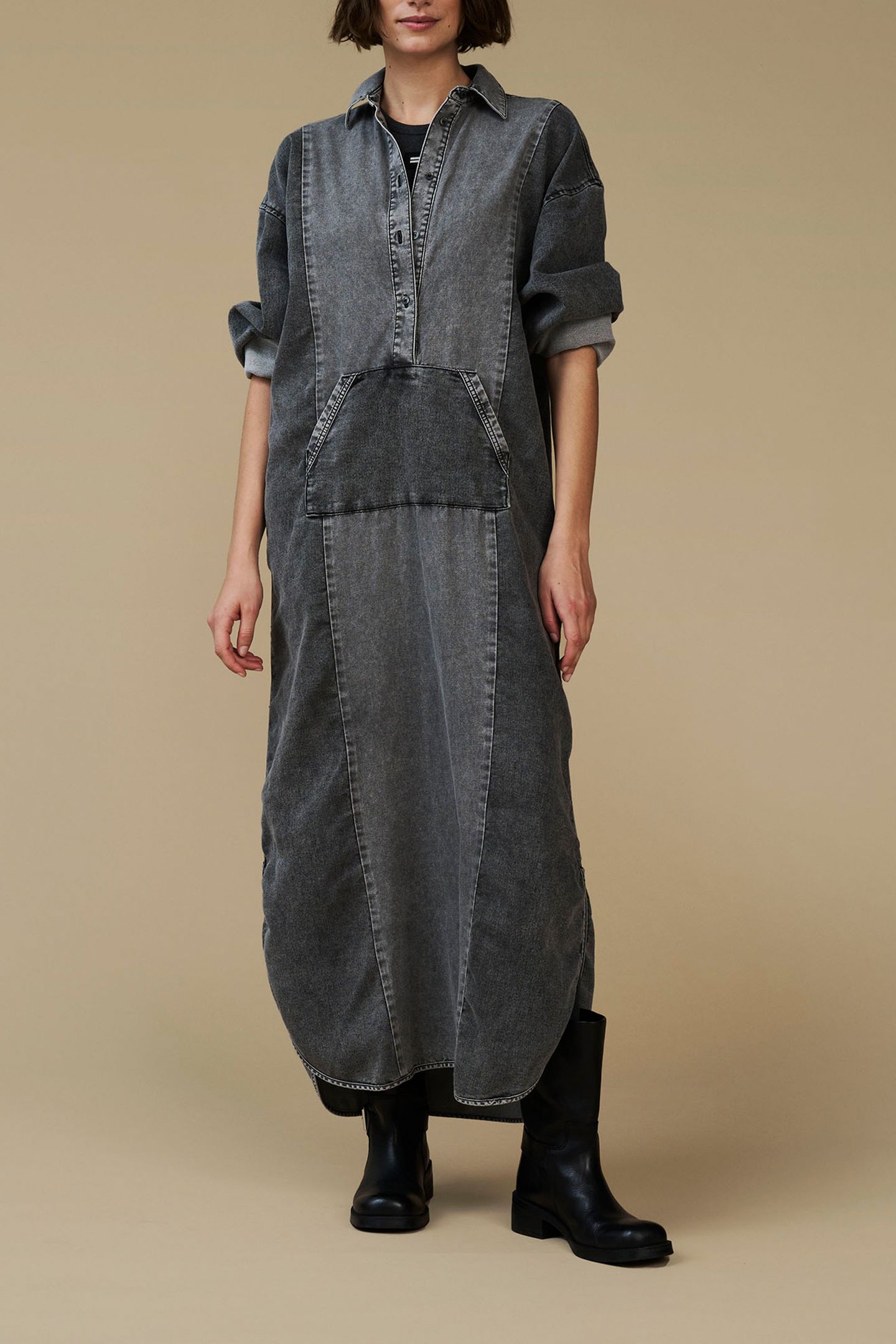 THE BILLIE DRESS JOG DENIM BLACK 9