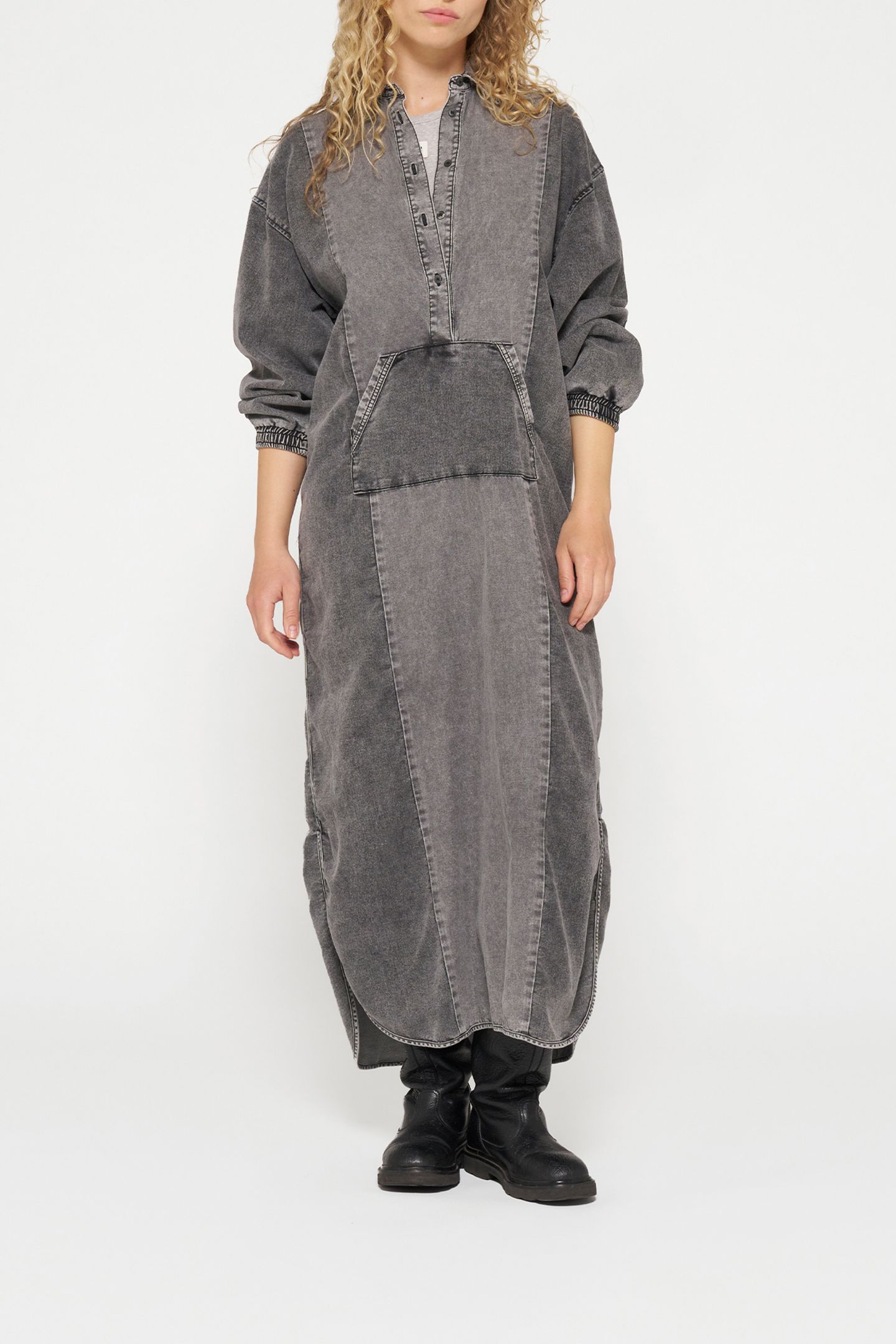 THE BILLIE DRESS JOG DENIM BLACK 1