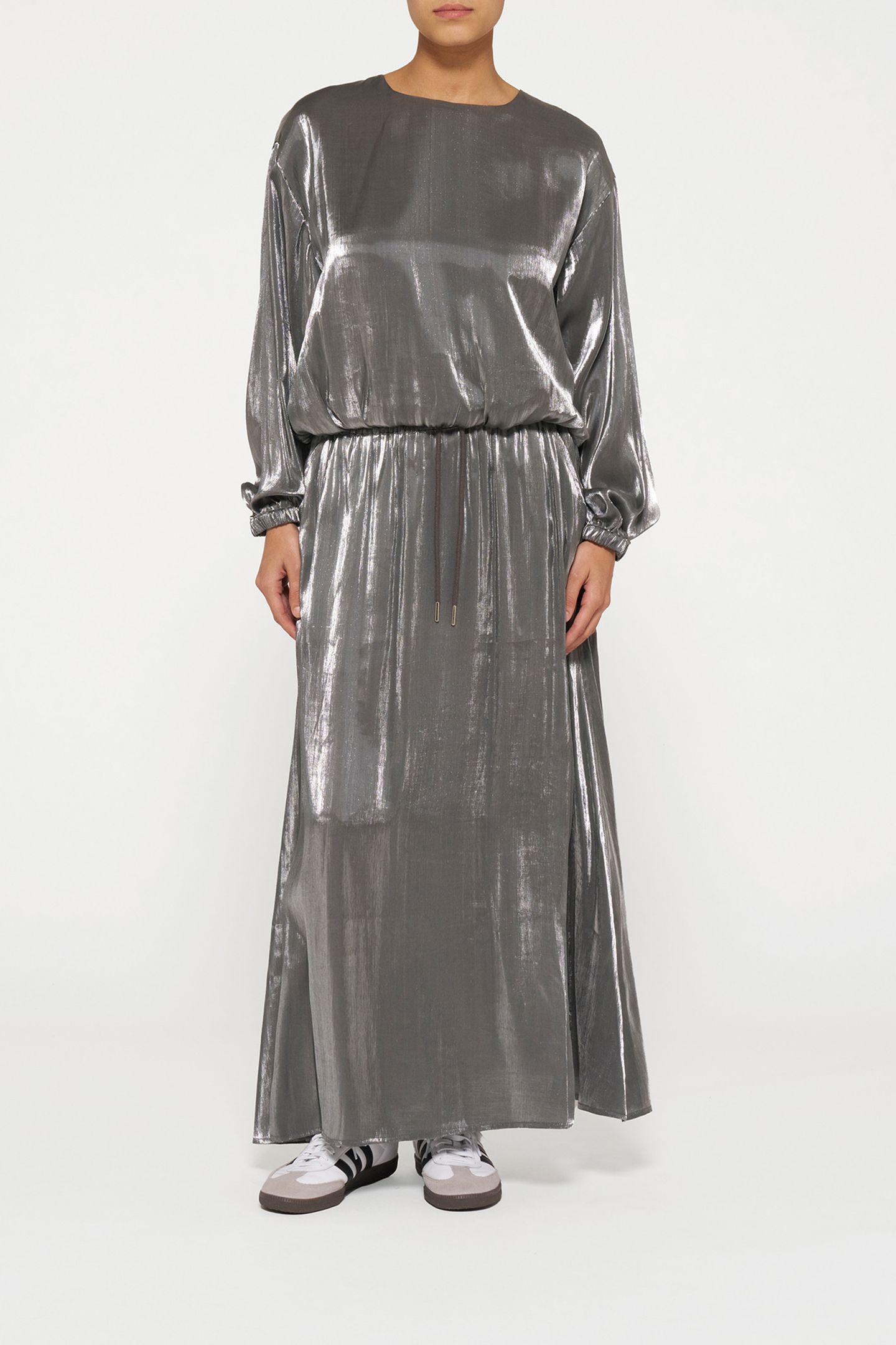 SHINY BALLOON BLOUSE SILVER 2