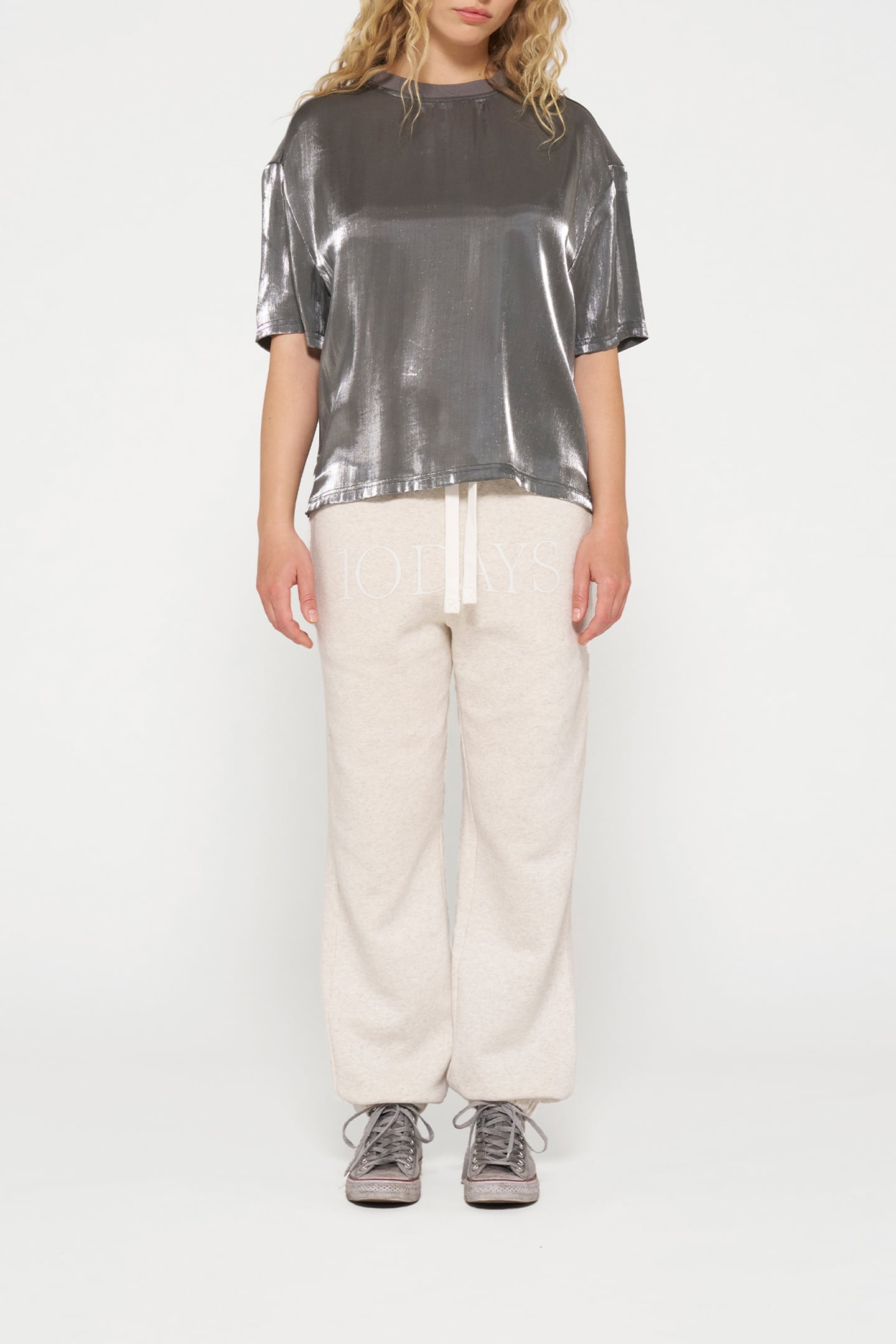 SHINY BLOUSE TEE SILVER 2