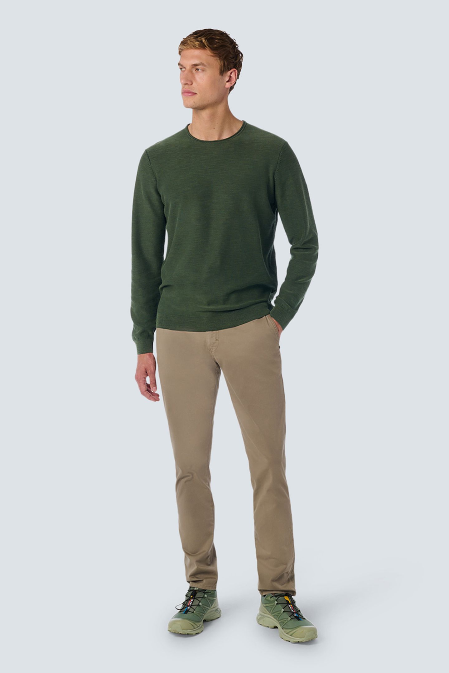 PULLOVER CREWNECK GARMENT DYED + STONE WASHED DARK GREEN 3