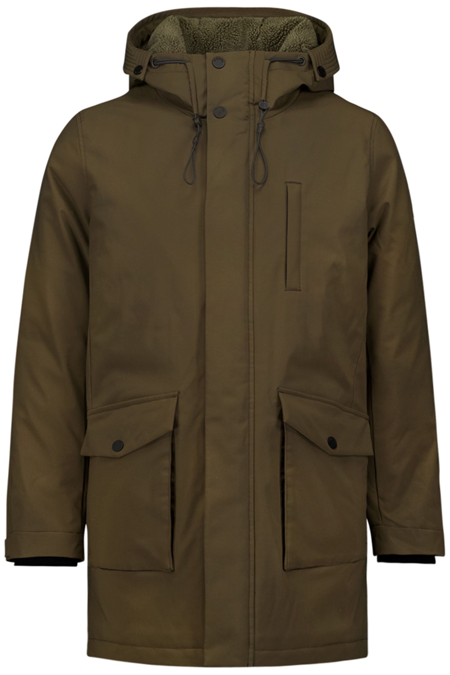 JACKET LONG FIT HOODED TAUPE 4