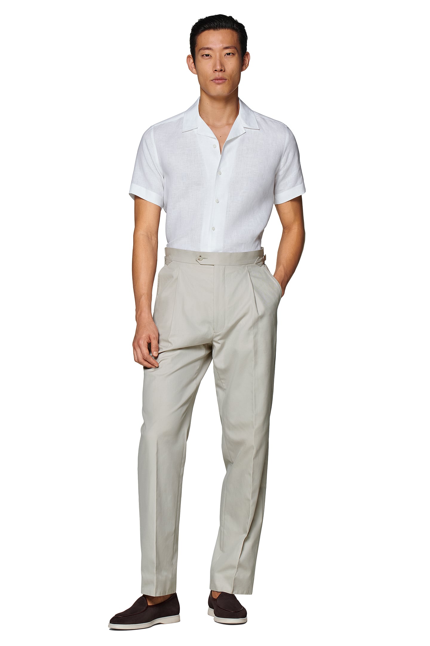 PURE LINEN SHORT SLEEVE CAMP WHITE 3