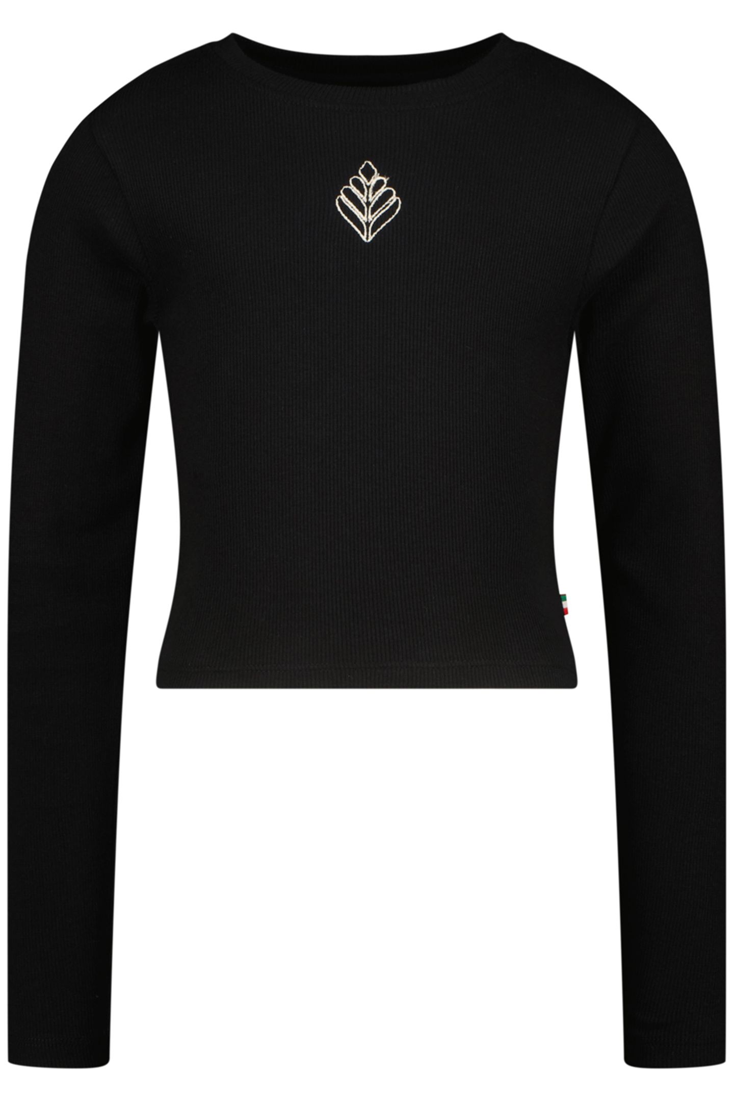 GIRLS G-BASIC-CROP RIB LONGSLEEVE SINGLET DEEP BLACK 1
