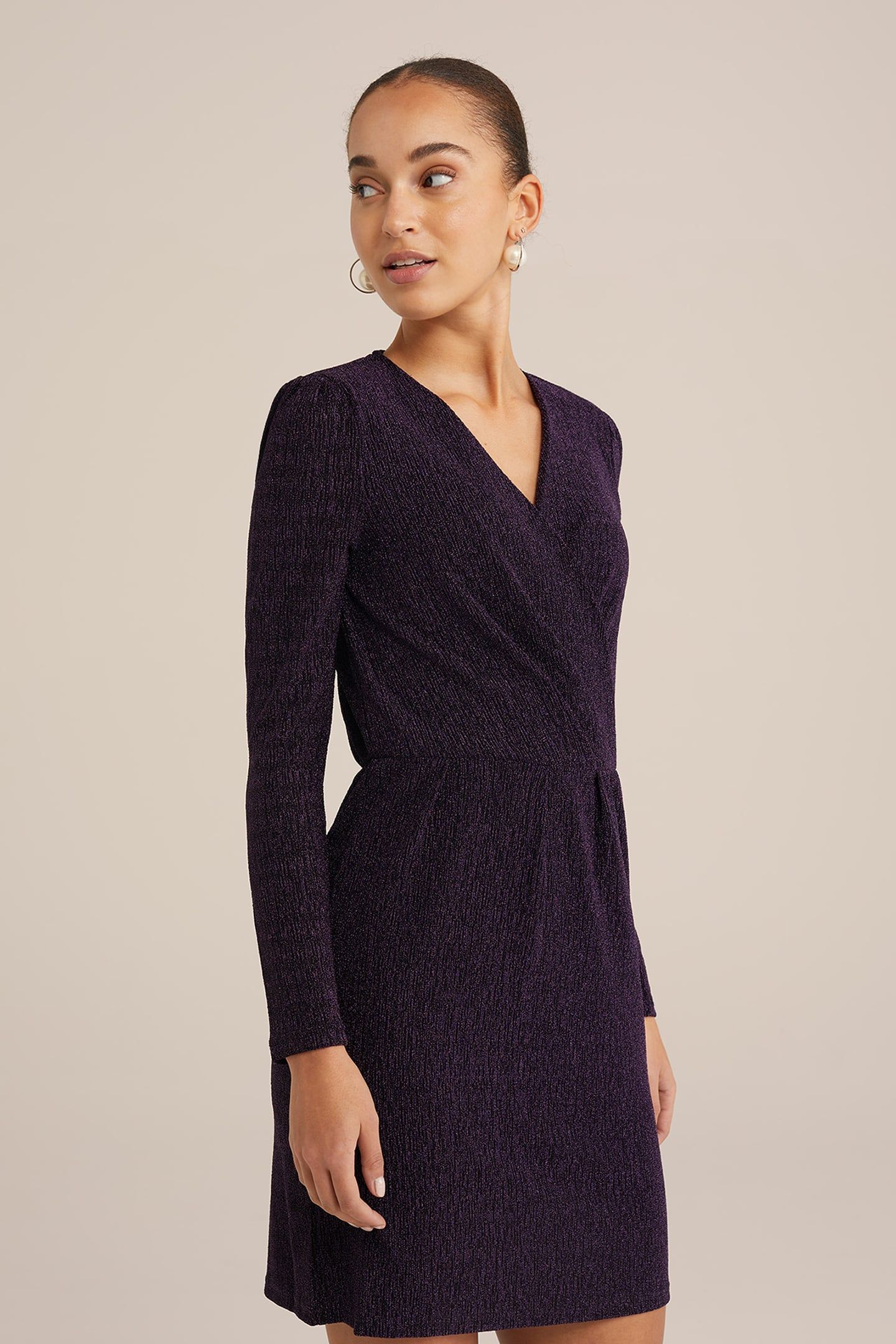 DRESS MID LENGTH DARK PURPLE 1
