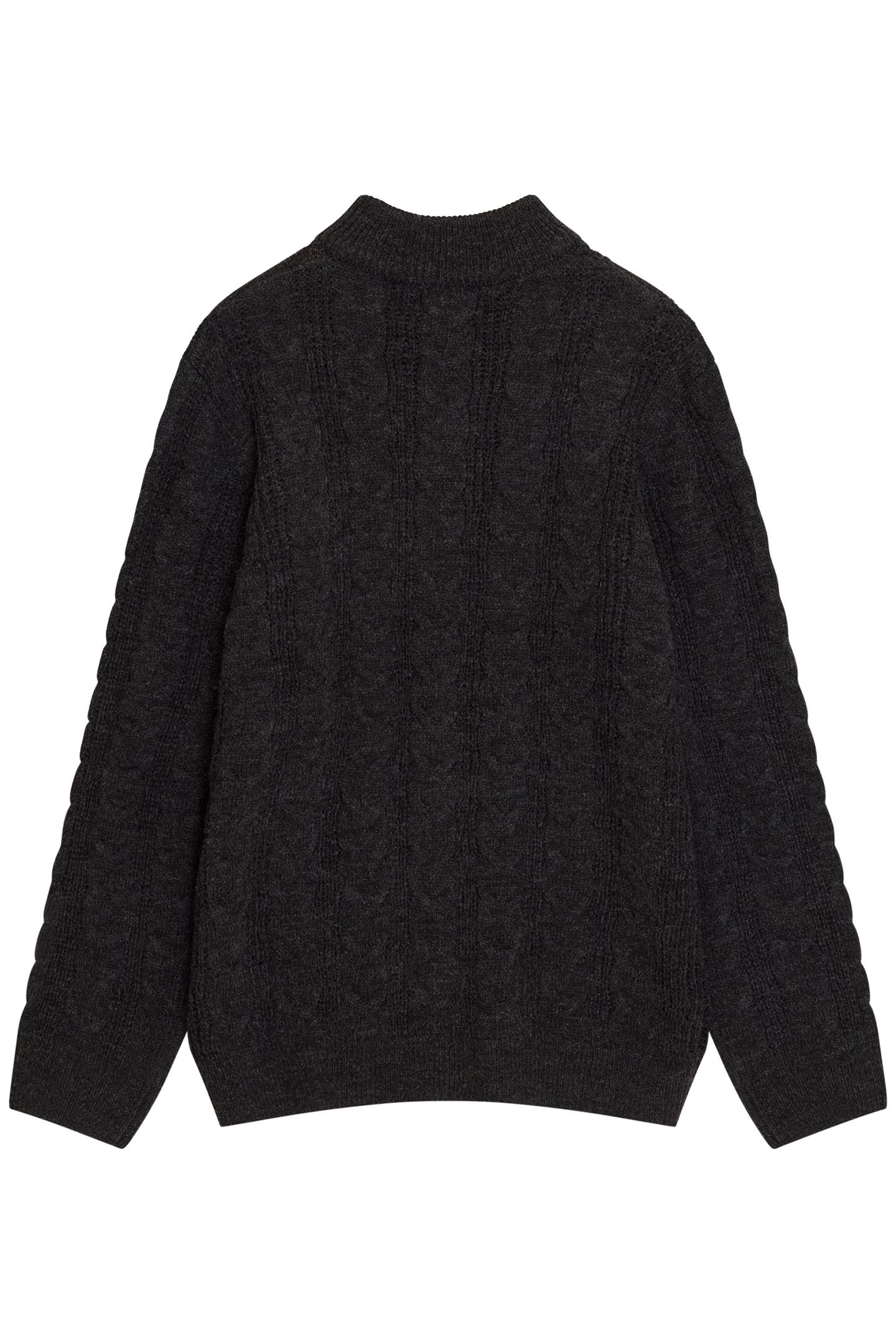 HALF ZIP CABLE CHARCOAL MEL 2