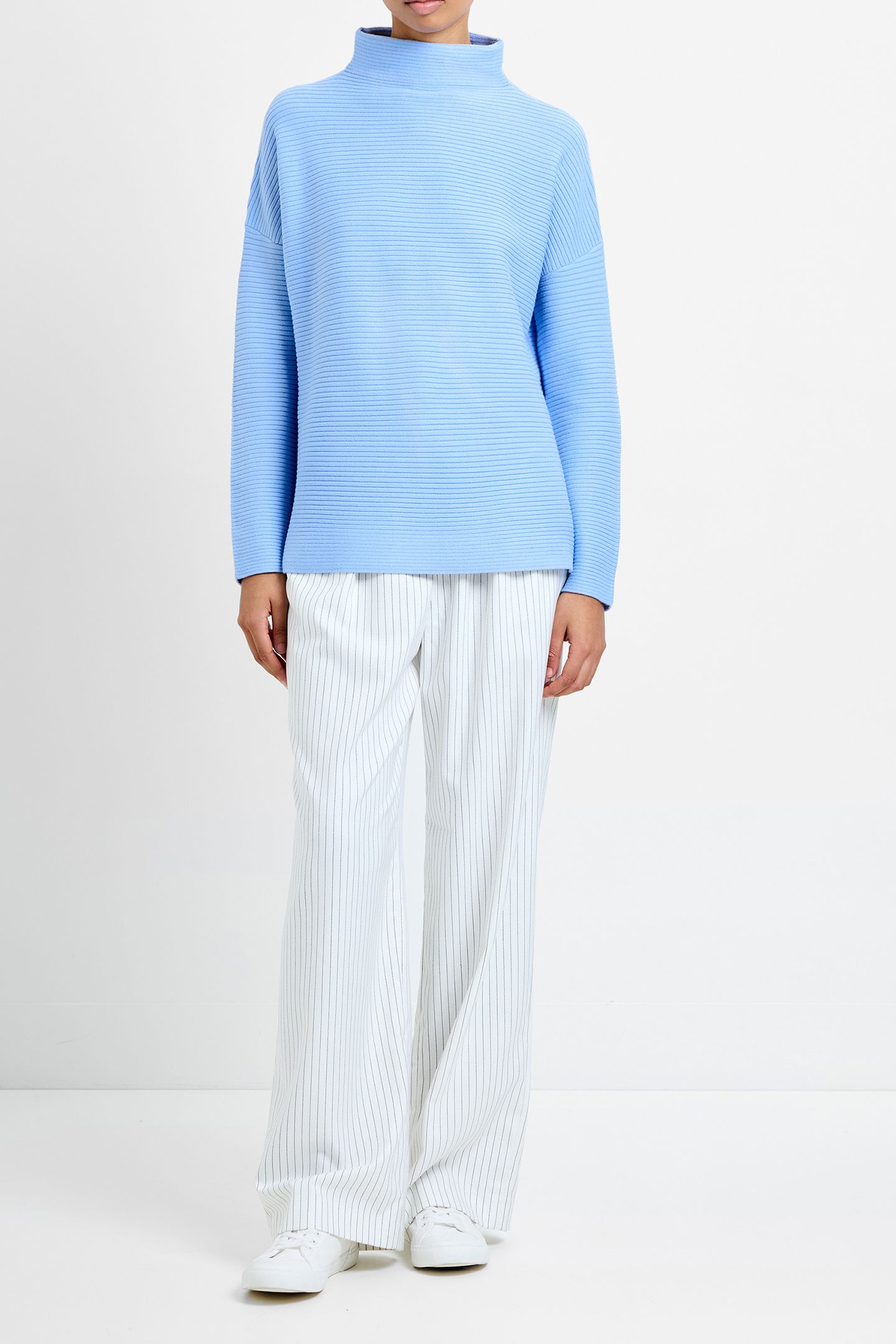 BABYSOFT RIBBED MOCK NECK JUMPER DUSTED BLUE 1