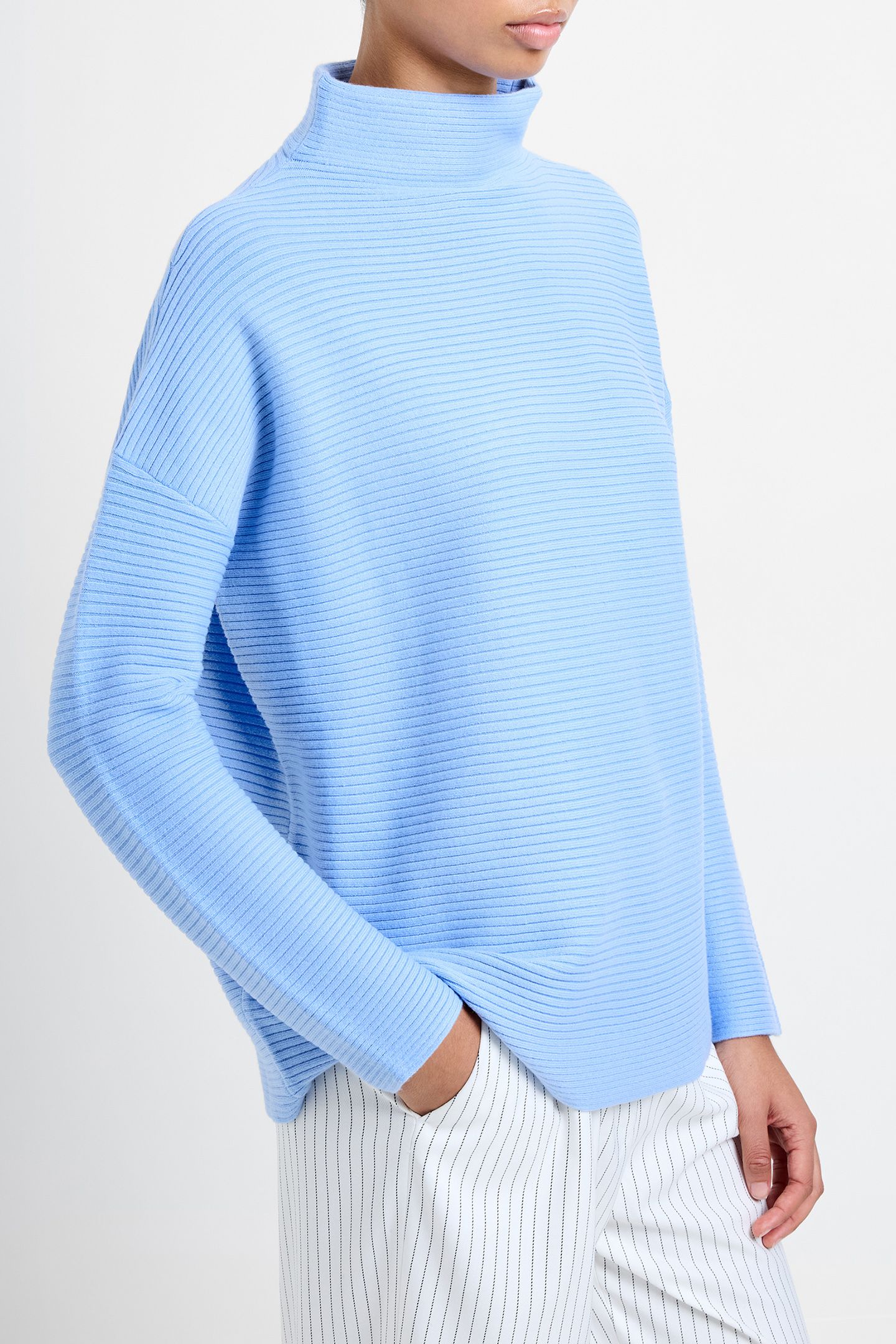 BABYSOFT RIBBED MOCK NECK JUMPER DUSTED BLUE 3