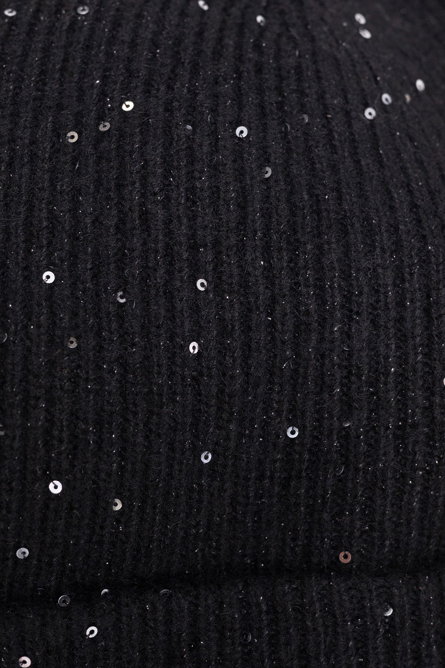 GIRL'S BLACK SEQUINED KNIT HAT 6