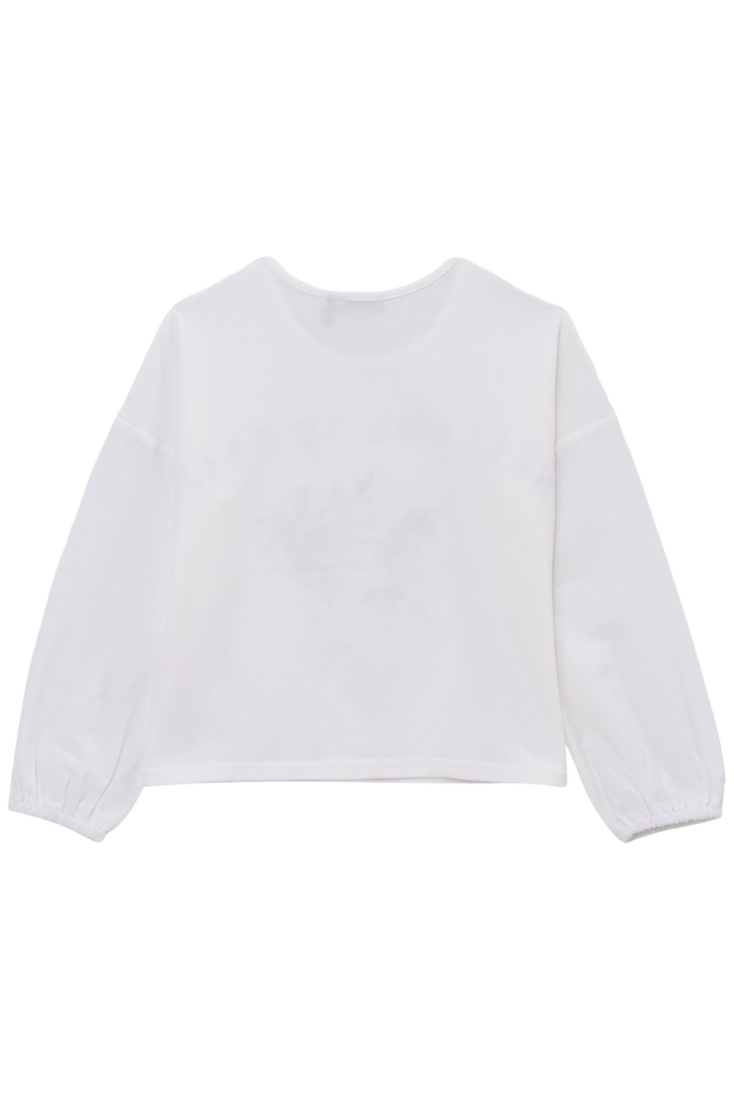 GIRL'S ECRU T-SHIRT WITH MESSAGE AND FLOWER EMBROIDERY 2