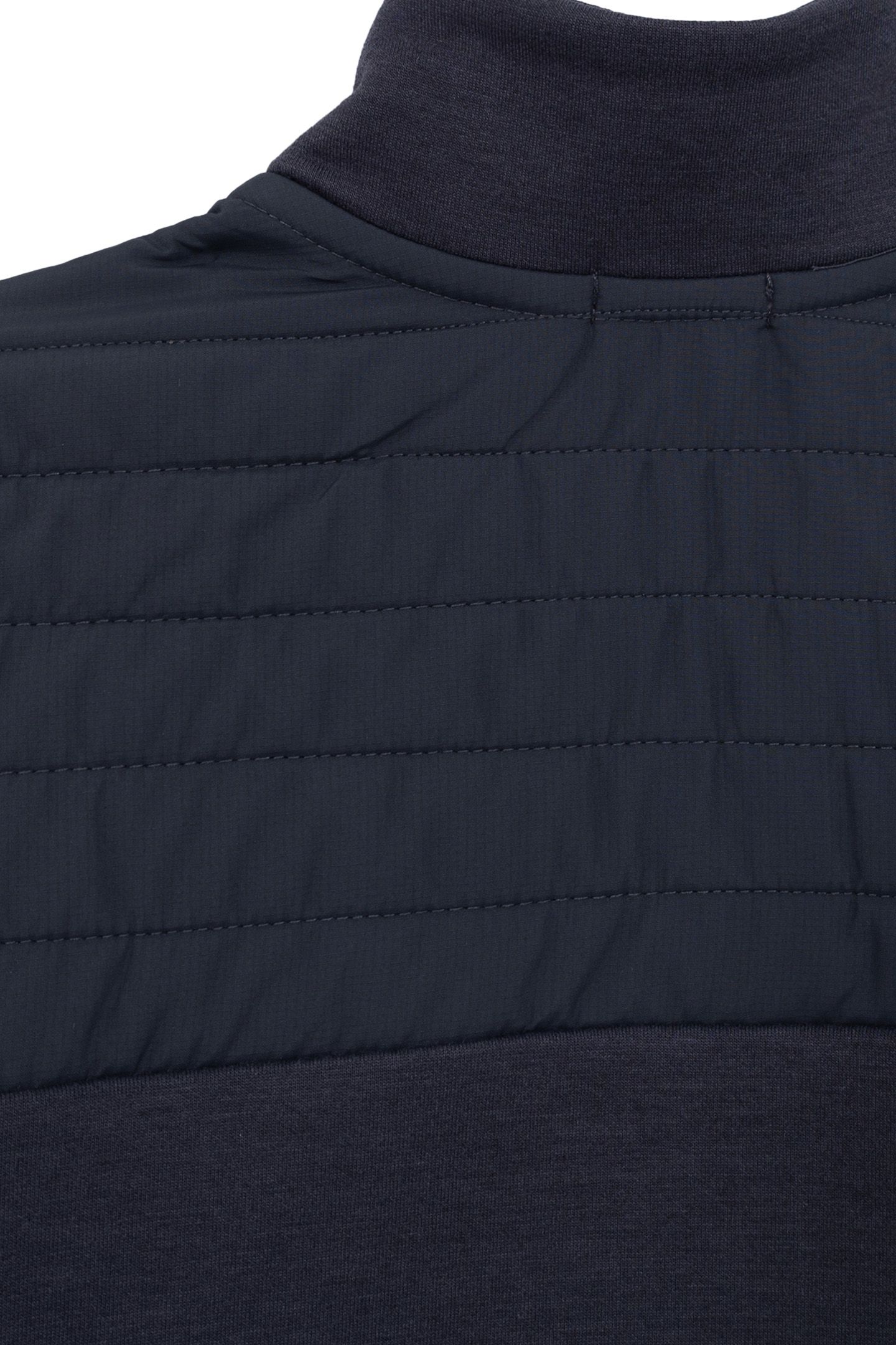 BOY'S GREY MIXED-FABRIC CARDIGAN WITH NYLON QUILTED BACK 6
