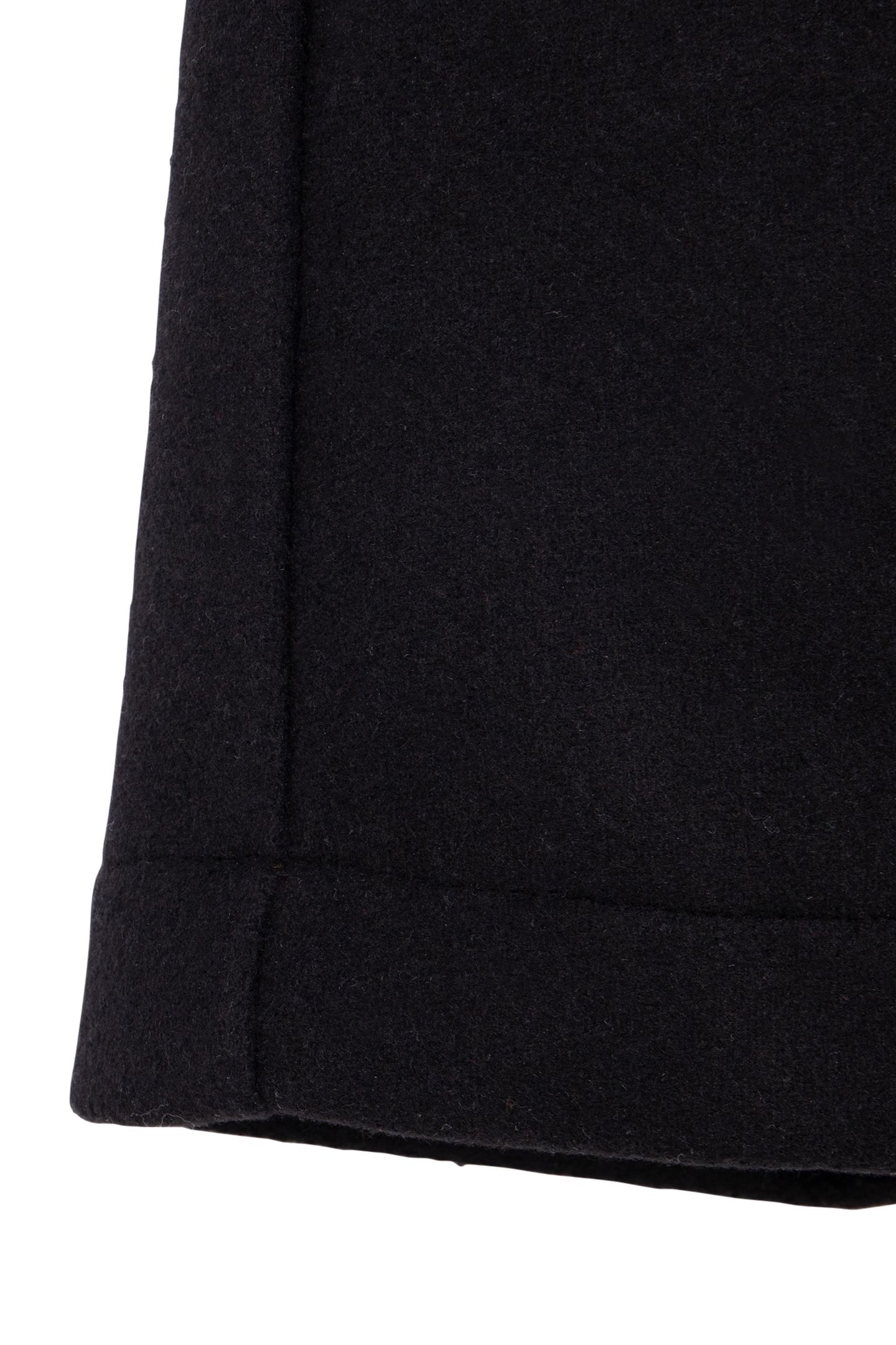 GIRLS' BLACK DOUBLE-ZIP WOOL SHORTS 6