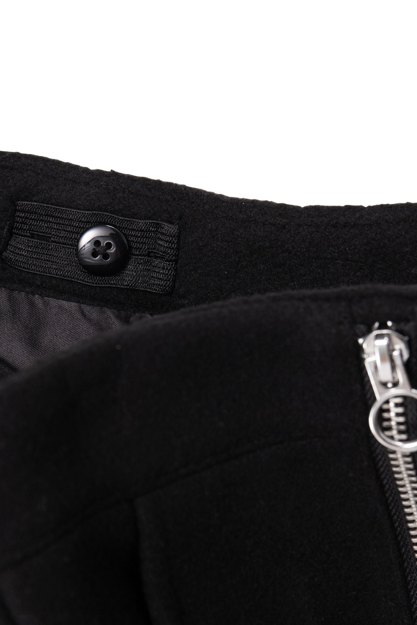 GIRLS' BLACK DOUBLE-ZIP WOOL SHORTS 5