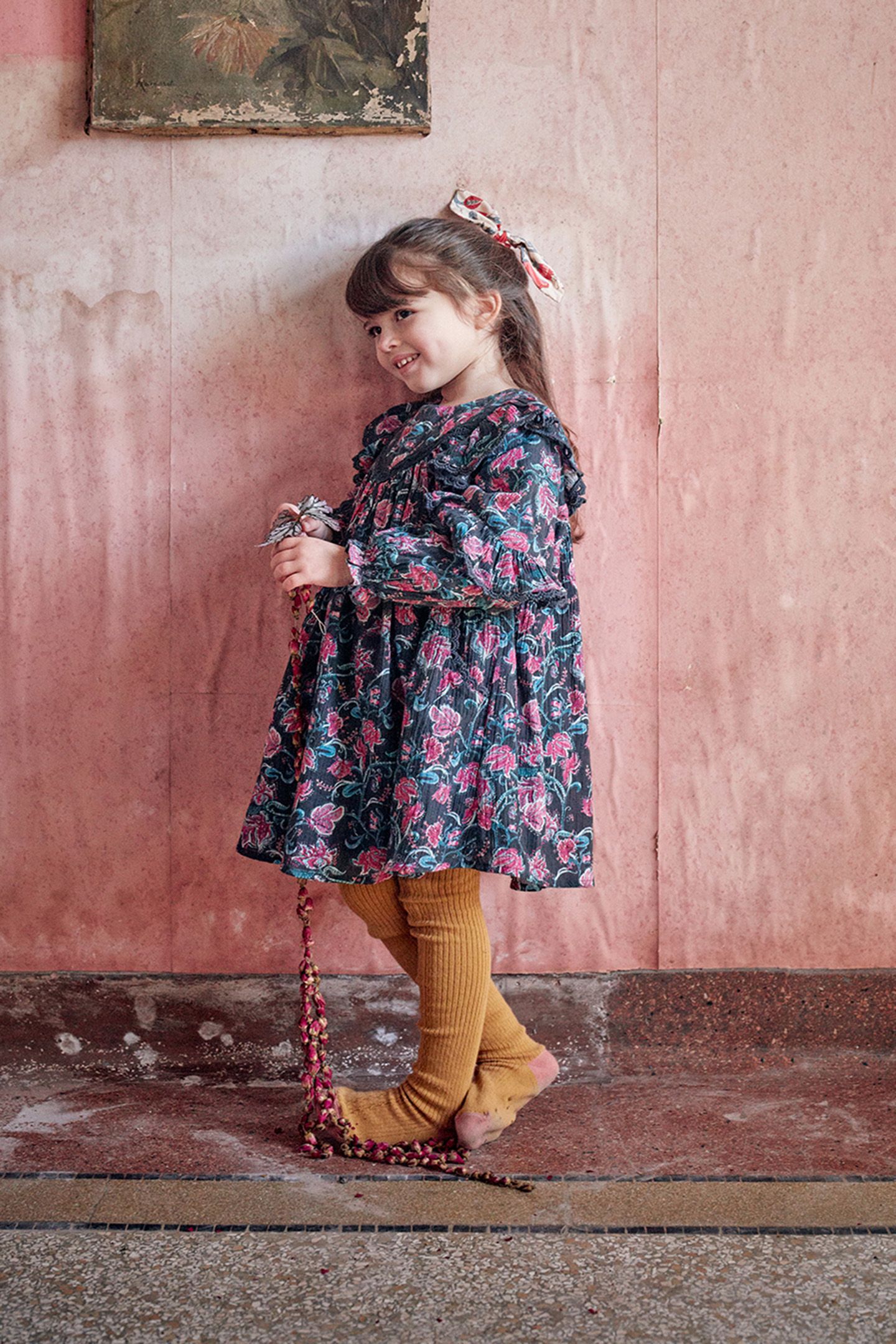 DRESS LARA CHARCOAL WILDFLOWERS 4