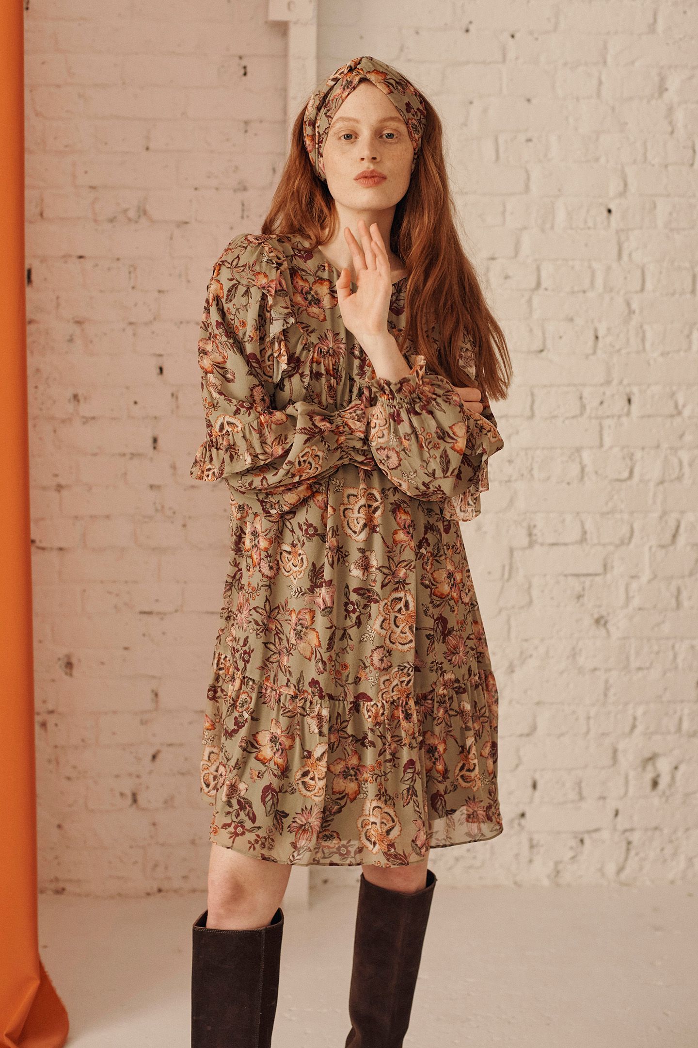 DRESS OTTELA KHAKI TROPICAL LOON 1