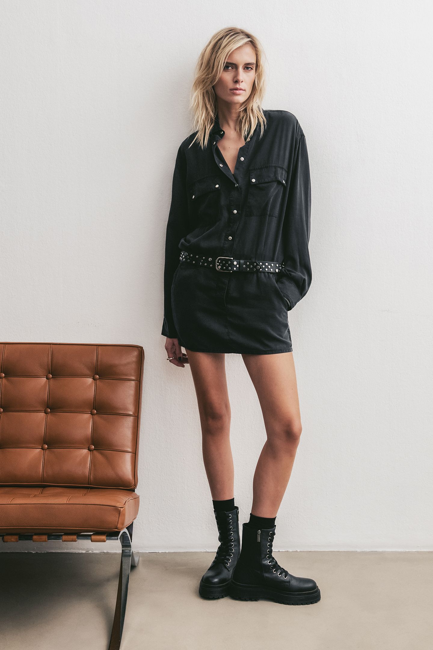 THE DARK POCKET SHIRT DRESS 3