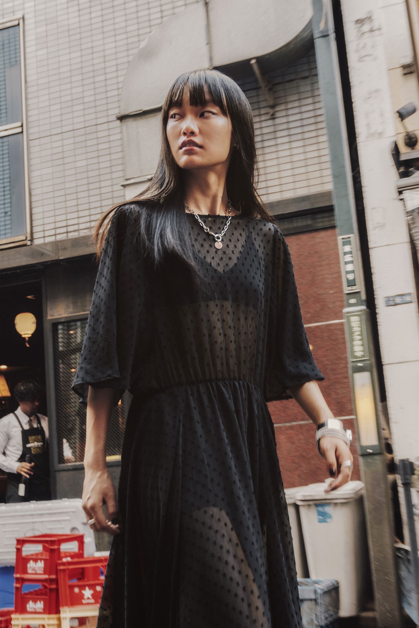 THE BLACK LONG RUFFLE DRESS 3