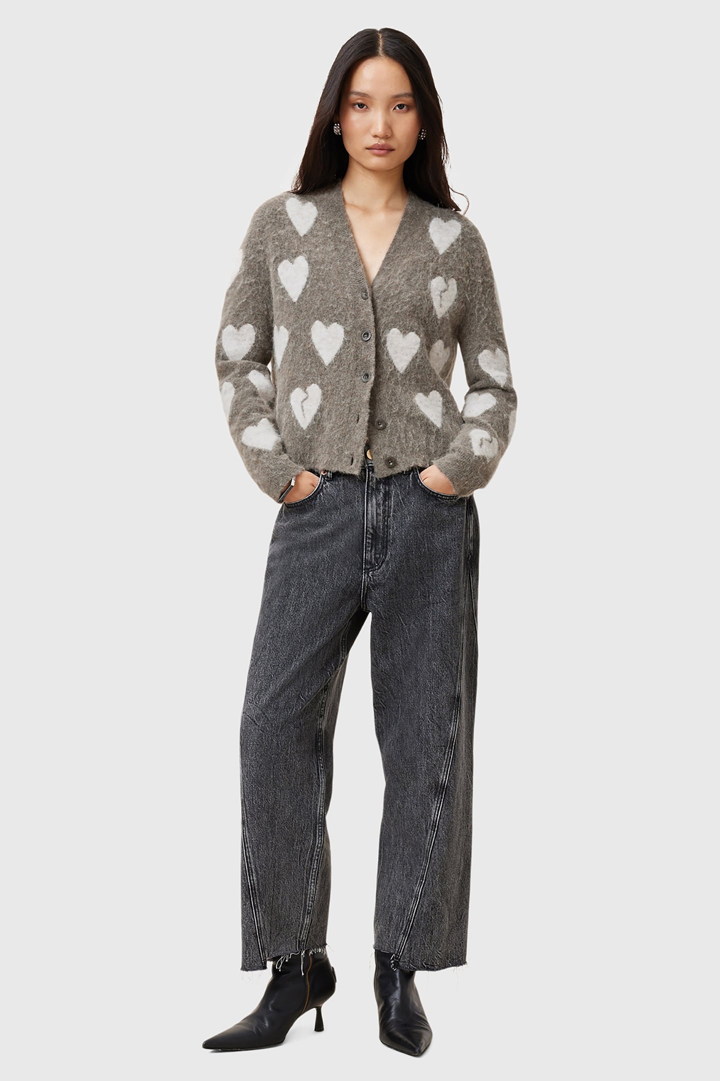 AMORA CARDIGAN WALNUT BROWN/GREY 2